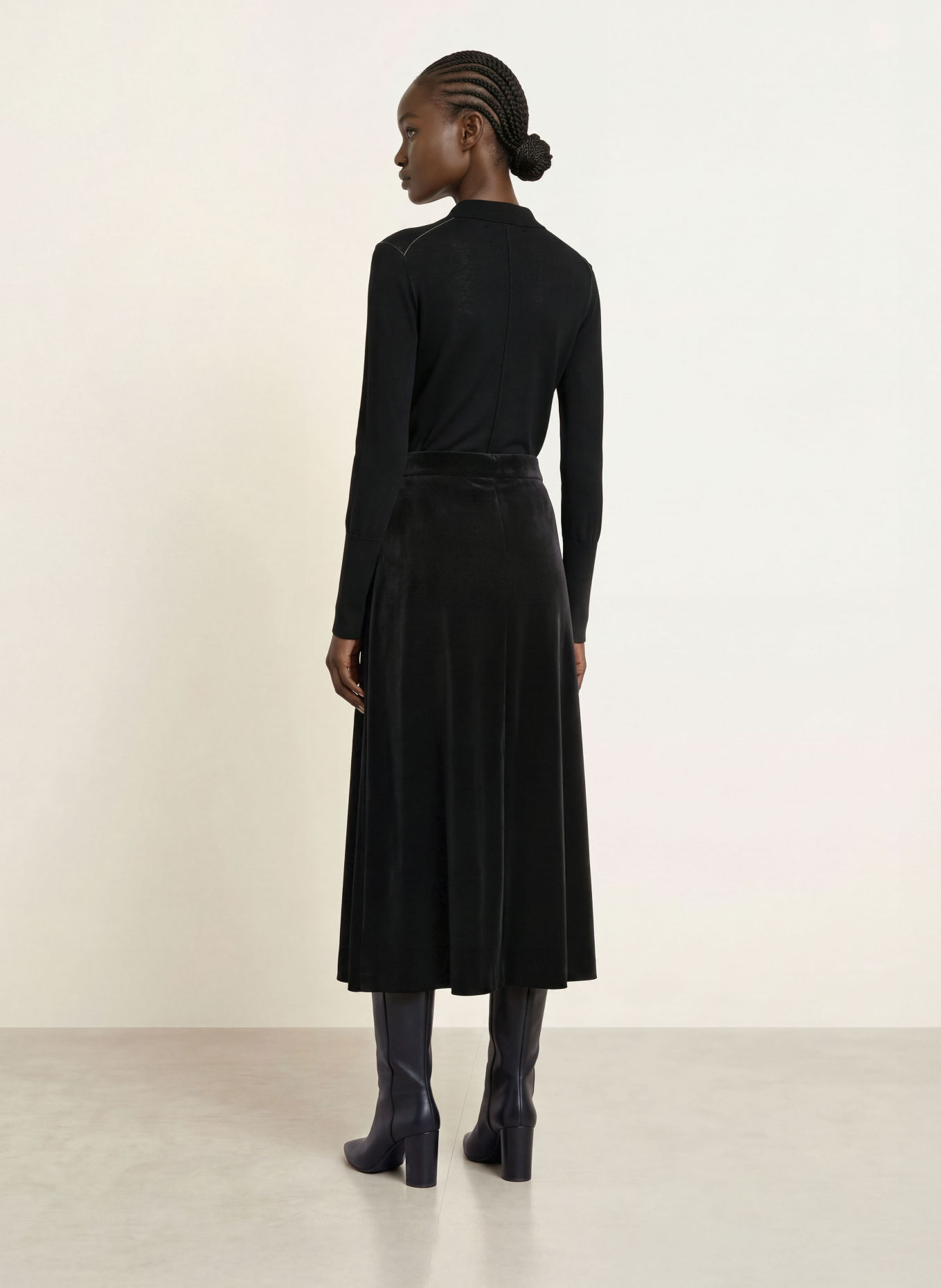 ALLSAINTS Samtrock NALIA: SCHWARZ