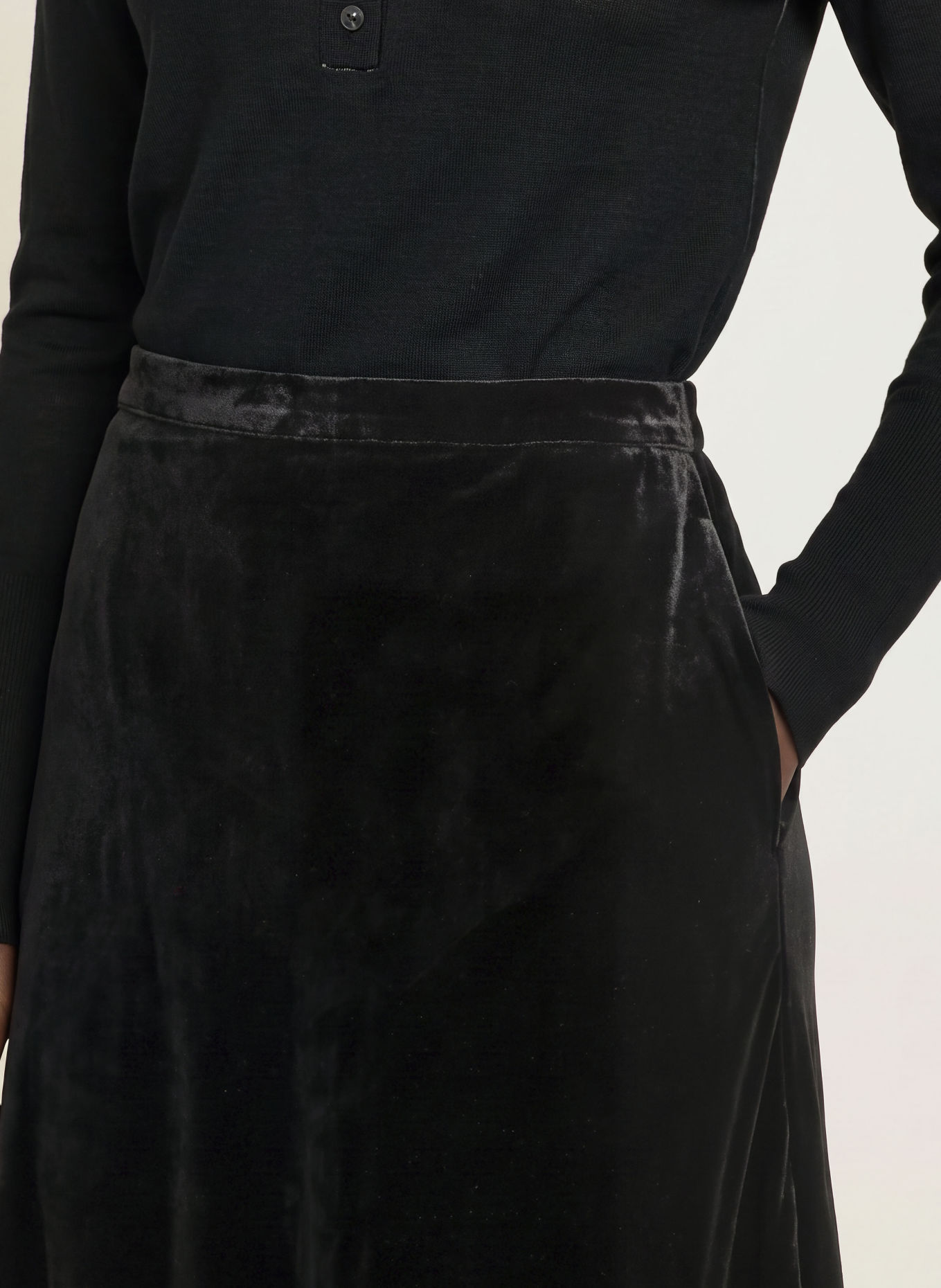ALLSAINTS Samtrock NALIA: SCHWARZ