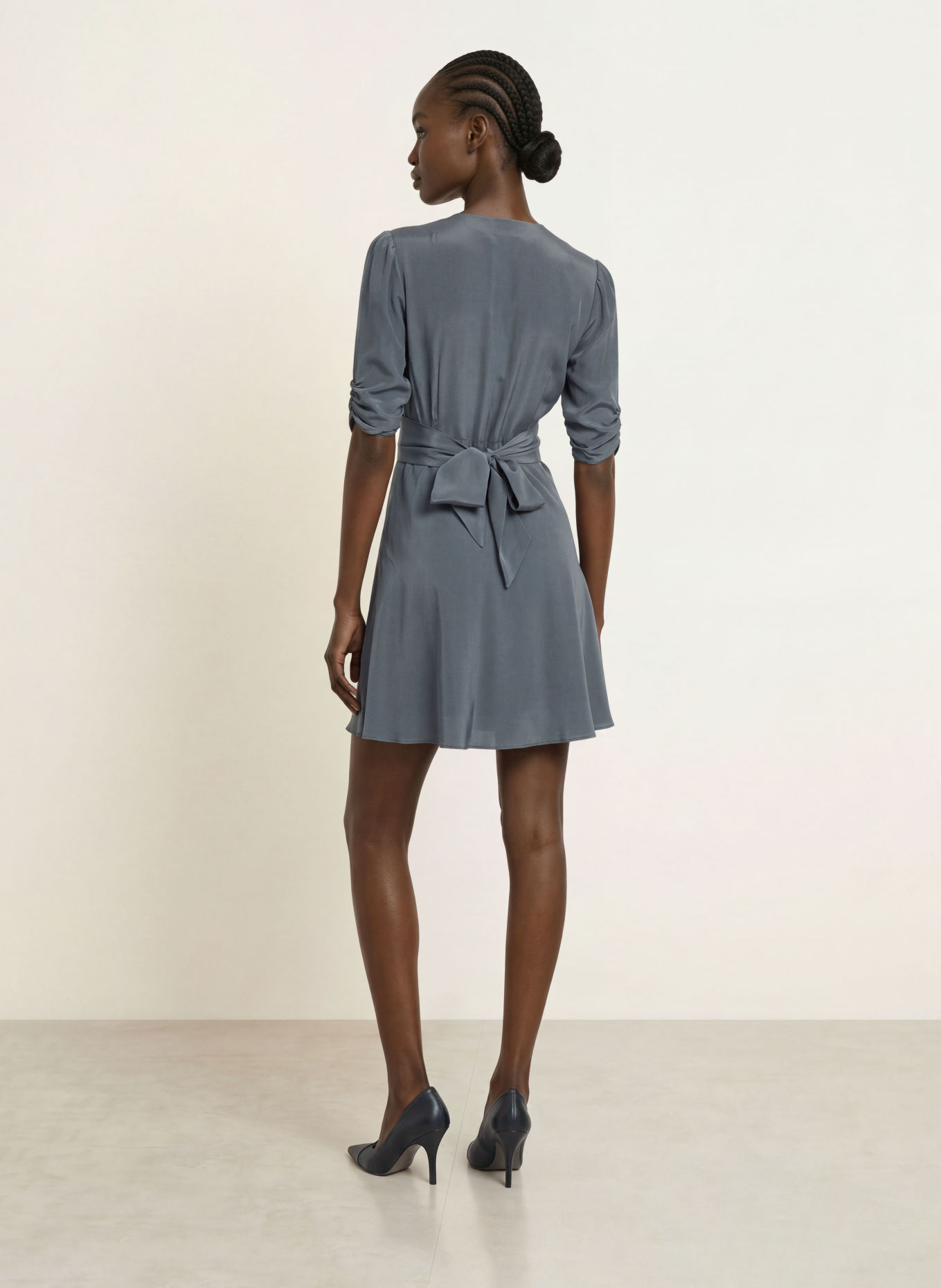 ALLSAINTS Seidenkleid ENA: BLAUGRAU