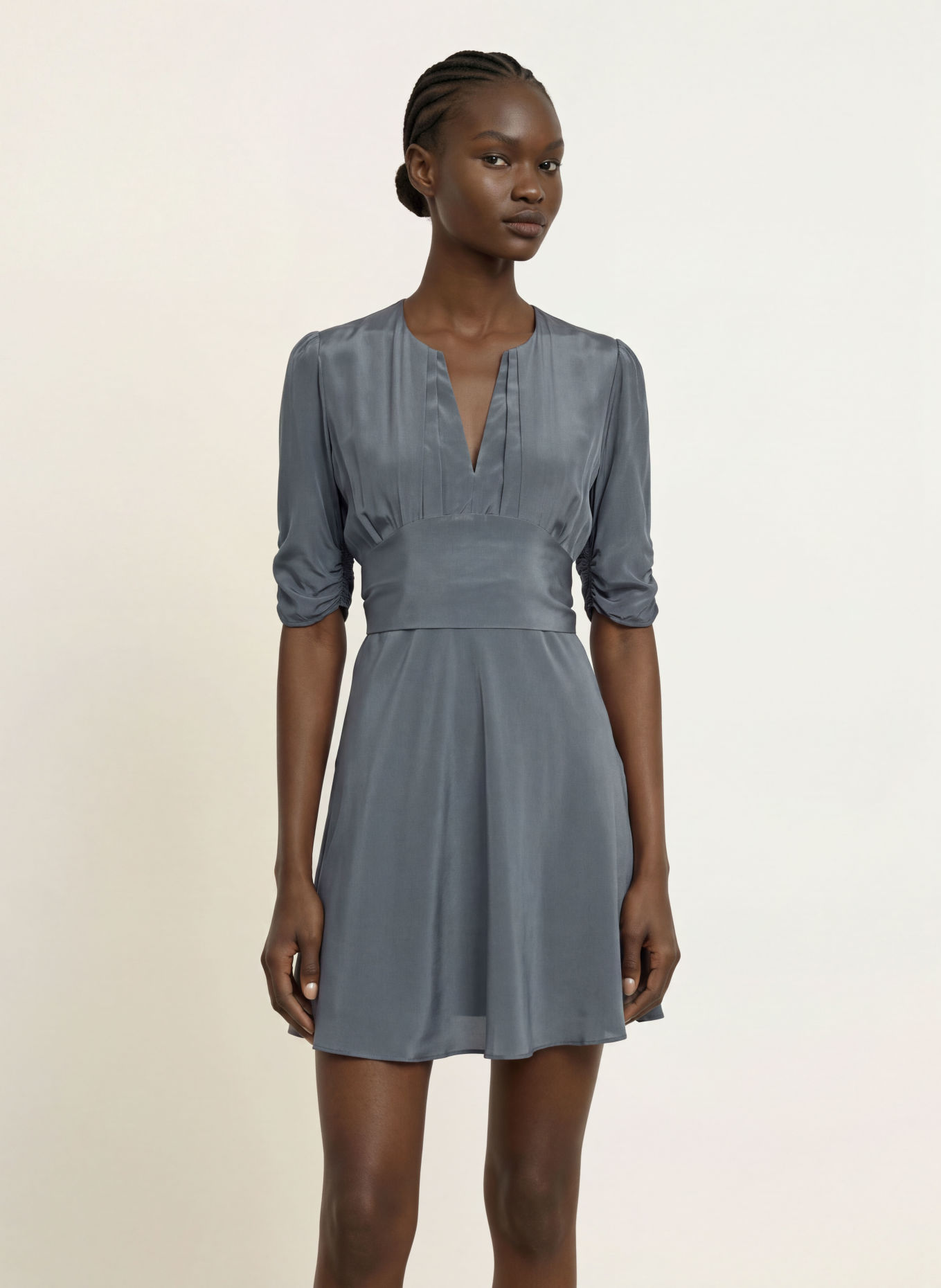ALLSAINTS Seidenkleid ENA: BLAUGRAU