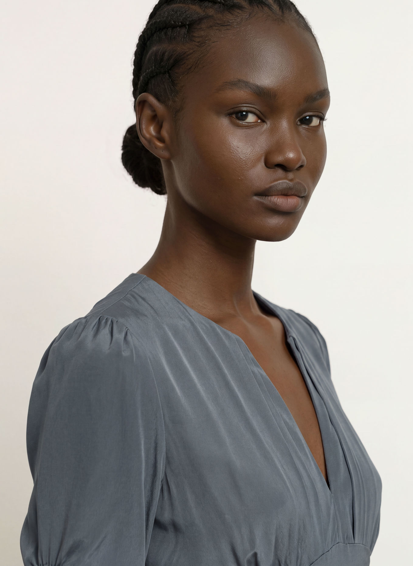 ALLSAINTS Seidenkleid ENA: BLAUGRAU