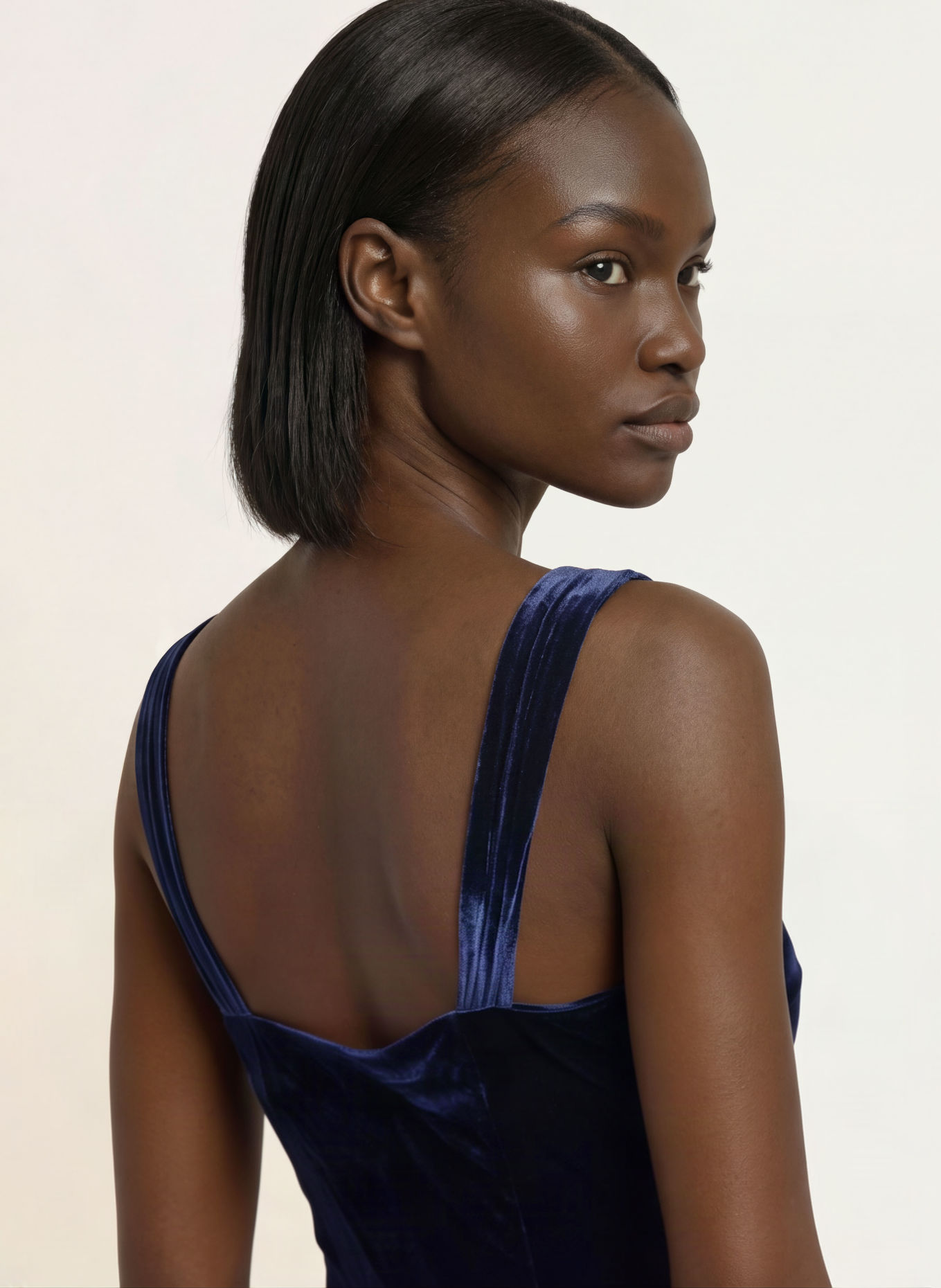 ALLSAINTS Samtkleid BERLETTA: DUNKELBLAU