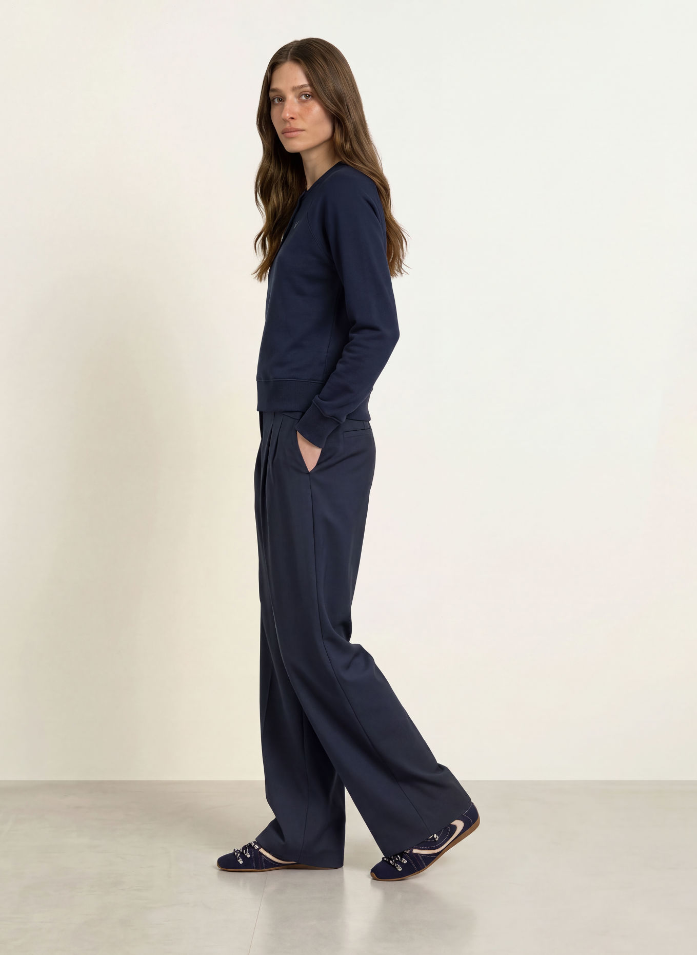 CLAUDIE PIERLOT Henley-Shirt: DUNKELBLAU