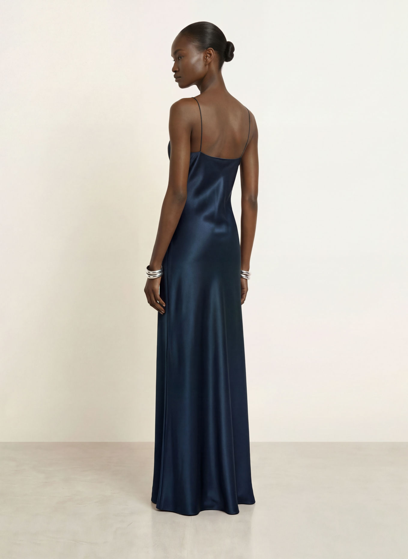 SERENITY CAROLYN Satin Dress, made of silk: BLACK