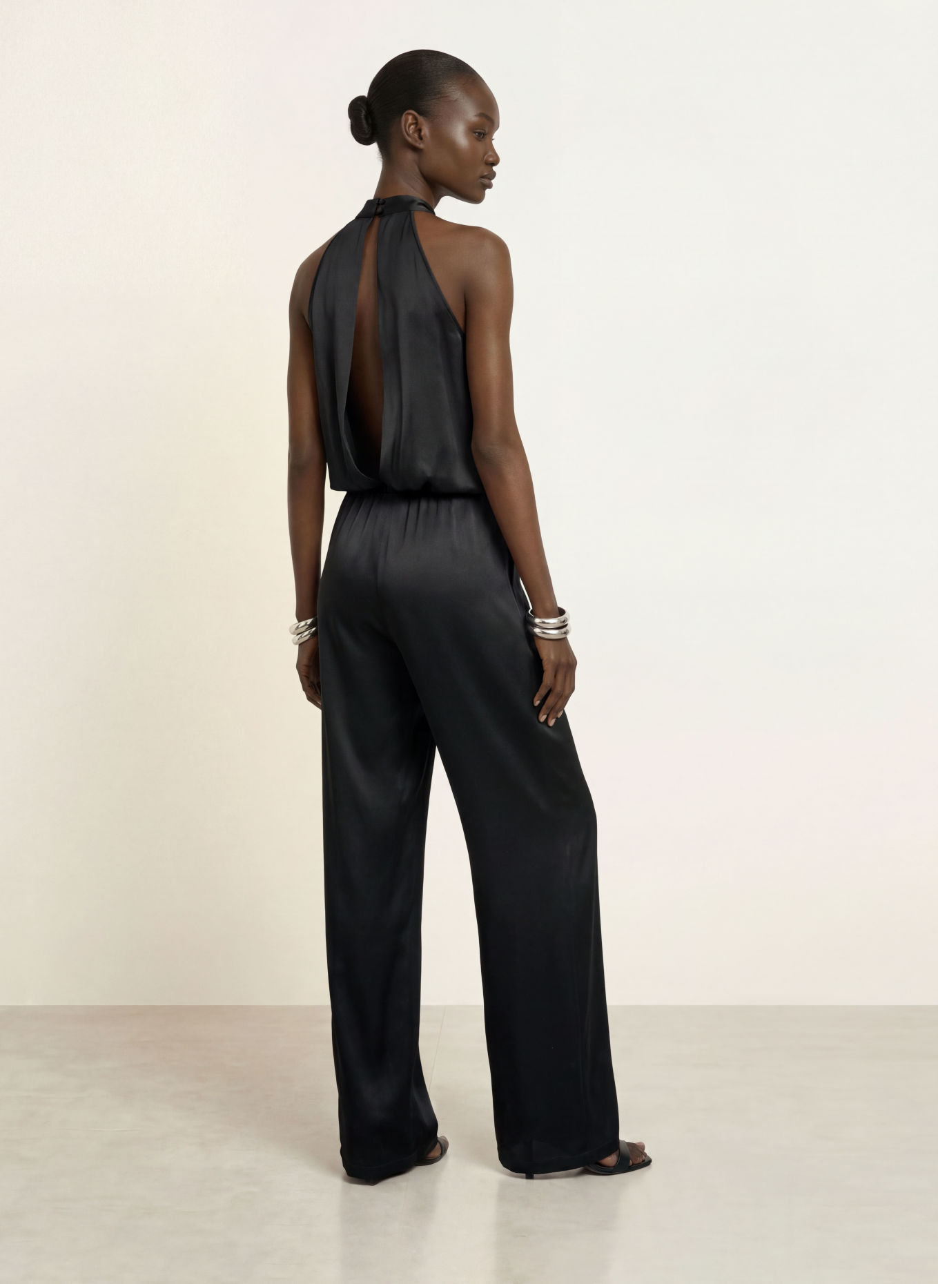SERENITY Jumpsuit PALERMO aus Seide: SCHWARZ