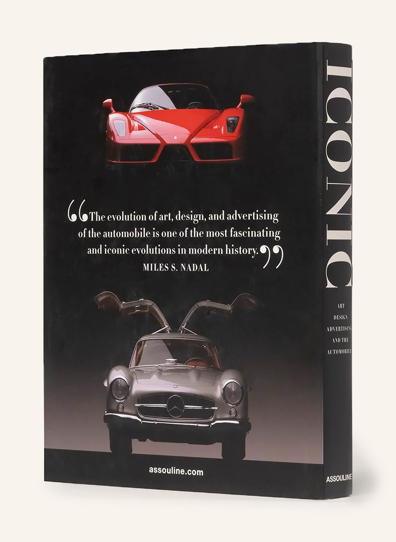 ASSOULINE Book: ICONIC: ART, DESIGN, ADVERTISING, AND THE AUTOMOBILE: BLACK / RED / WHITE