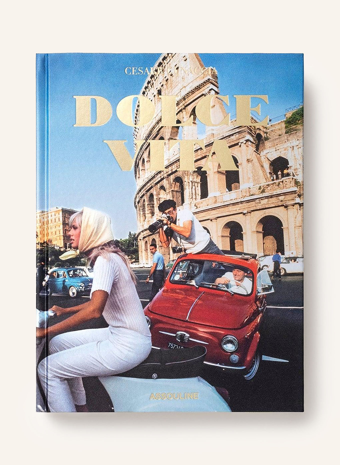 ASSOULINE Book: DOLCE VITA: LIGHT GRAY / GOLD / RED