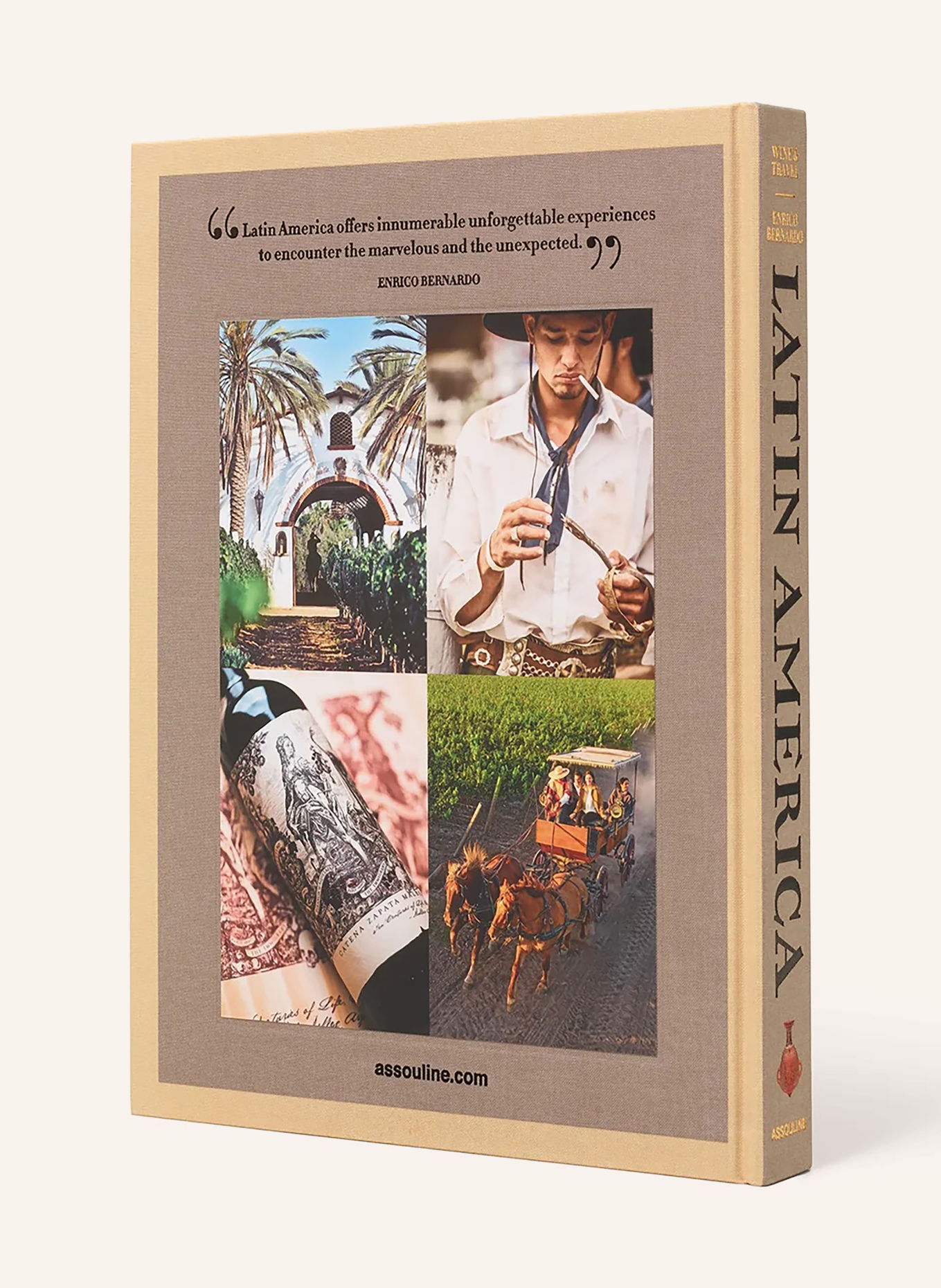 ASSOULINE Book: WINE AND TRAVEL LATIN AMERICA: BEIGE / TAUPE / BLACK