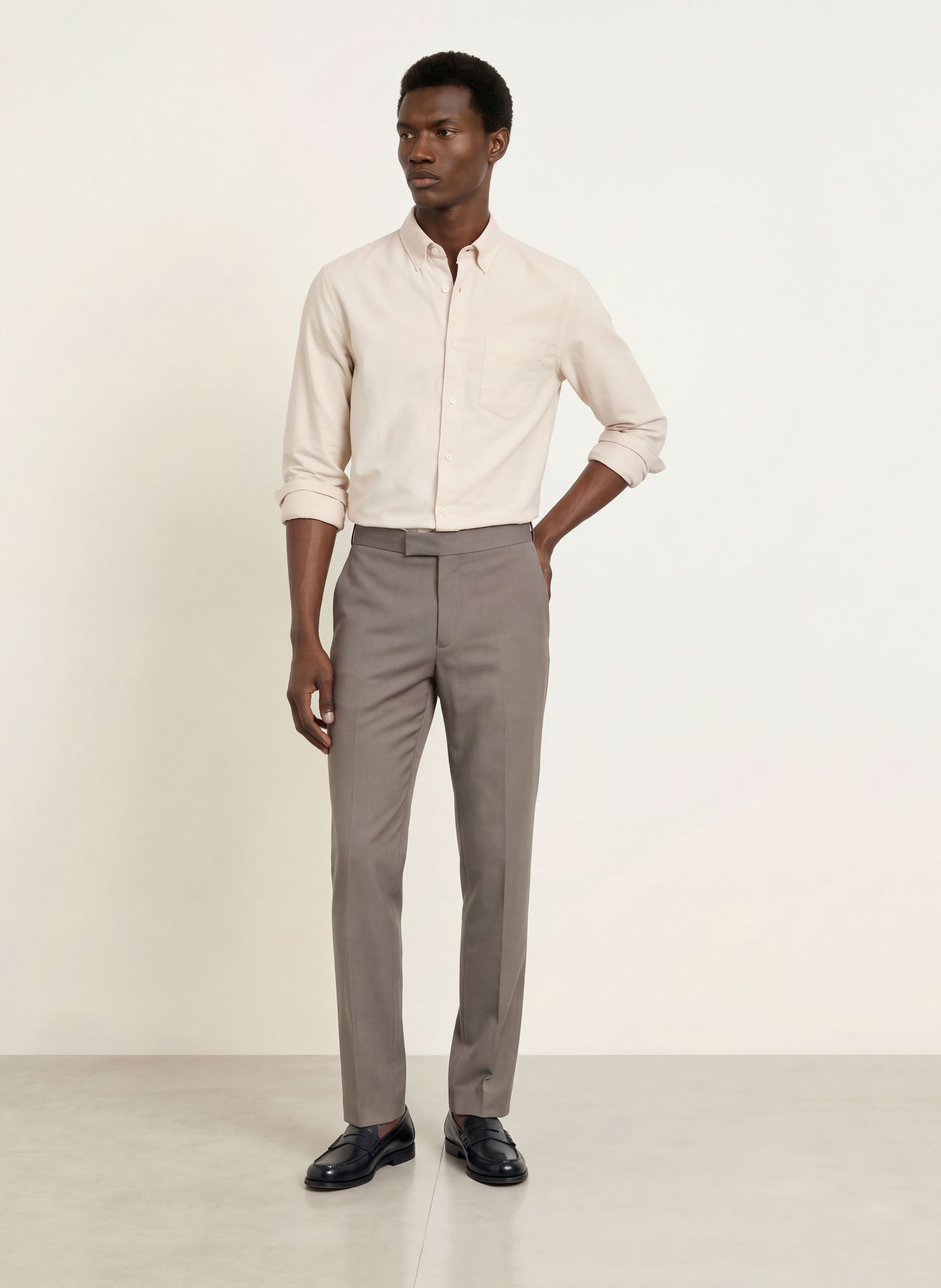 REISS HUNT Flannel Shirt, Extra Slim Fit: LIGHT BROWN