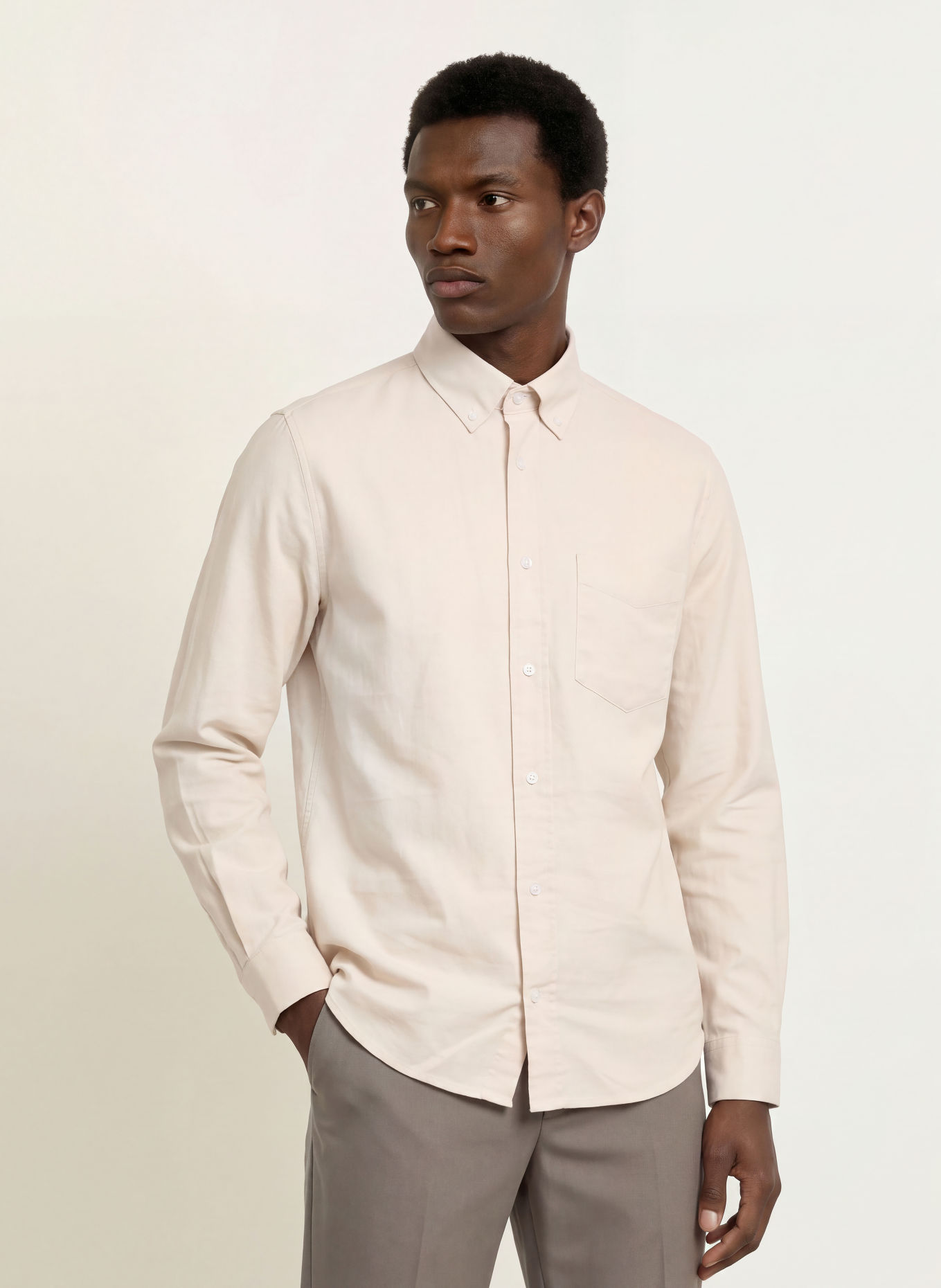 REISS HUNT Flannel Shirt, Extra Slim Fit: LIGHT BROWN