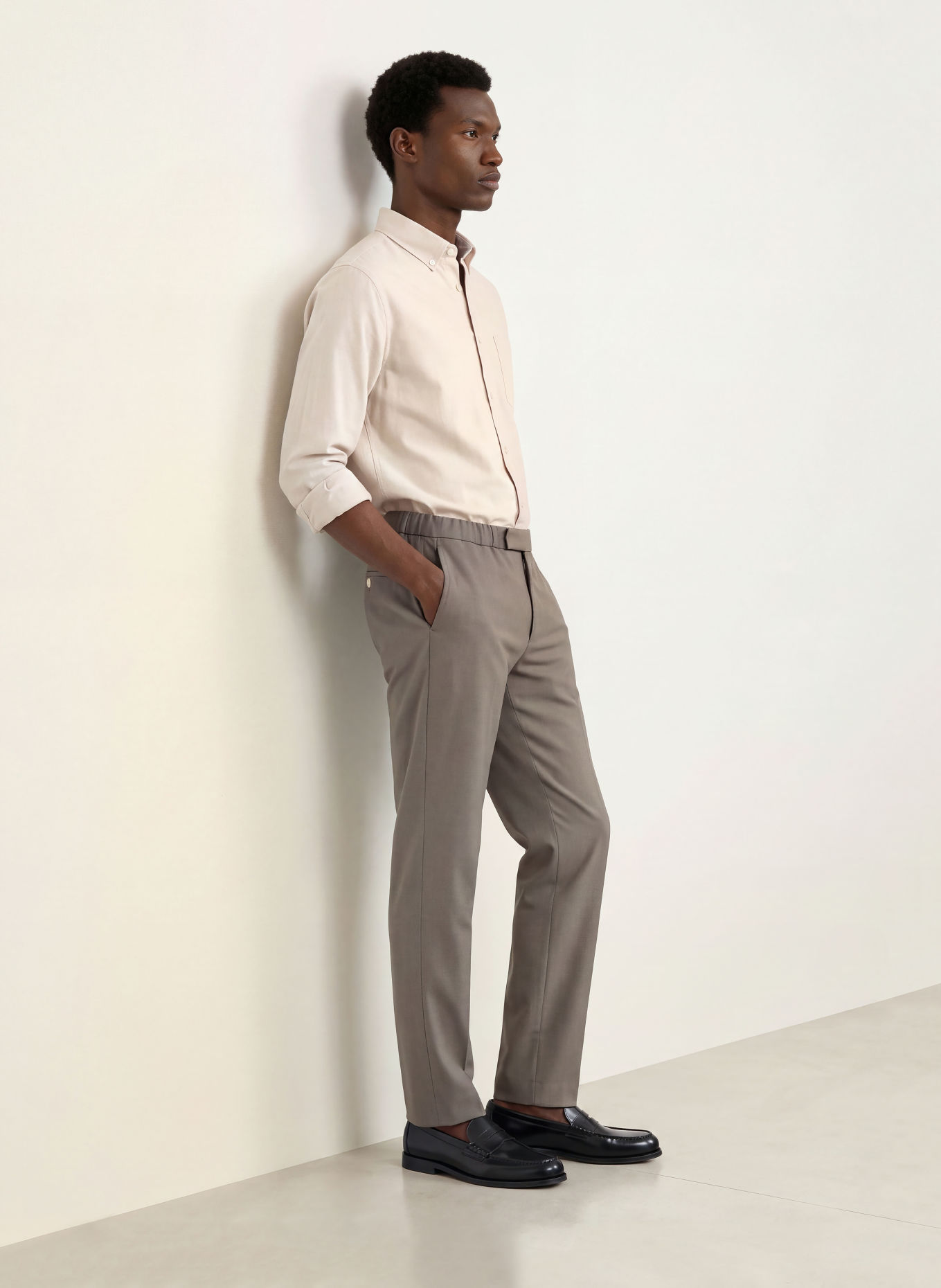 REISS HUNT Flannel Shirt, Extra Slim Fit: LIGHT BROWN
