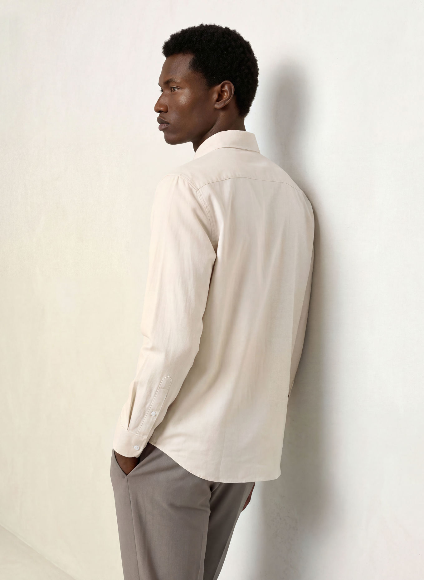 REISS HUNT Flannel Shirt, Extra Slim Fit: LIGHT BROWN