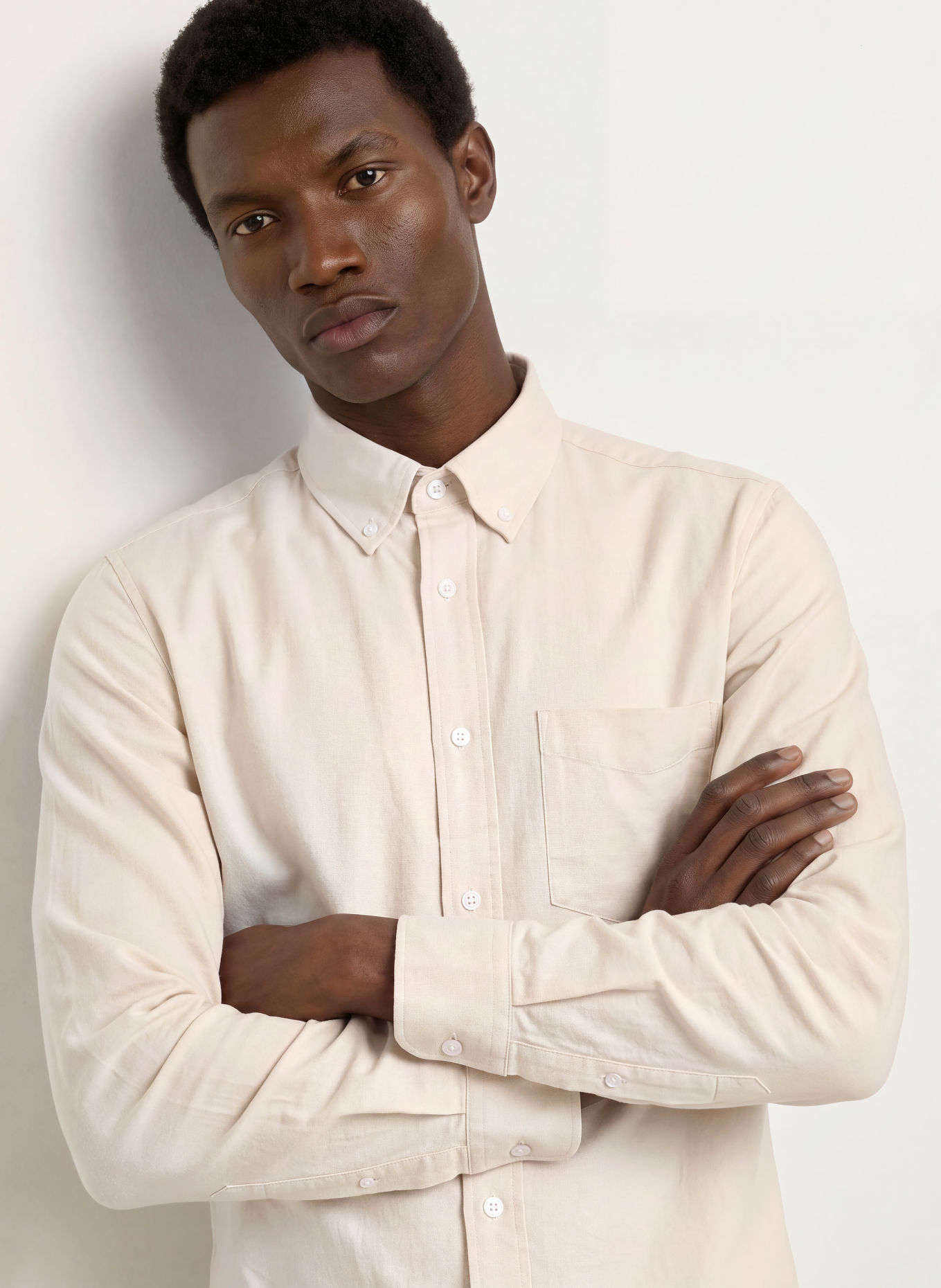 REISS HUNT Flannel Shirt, Extra Slim Fit: LIGHT BROWN