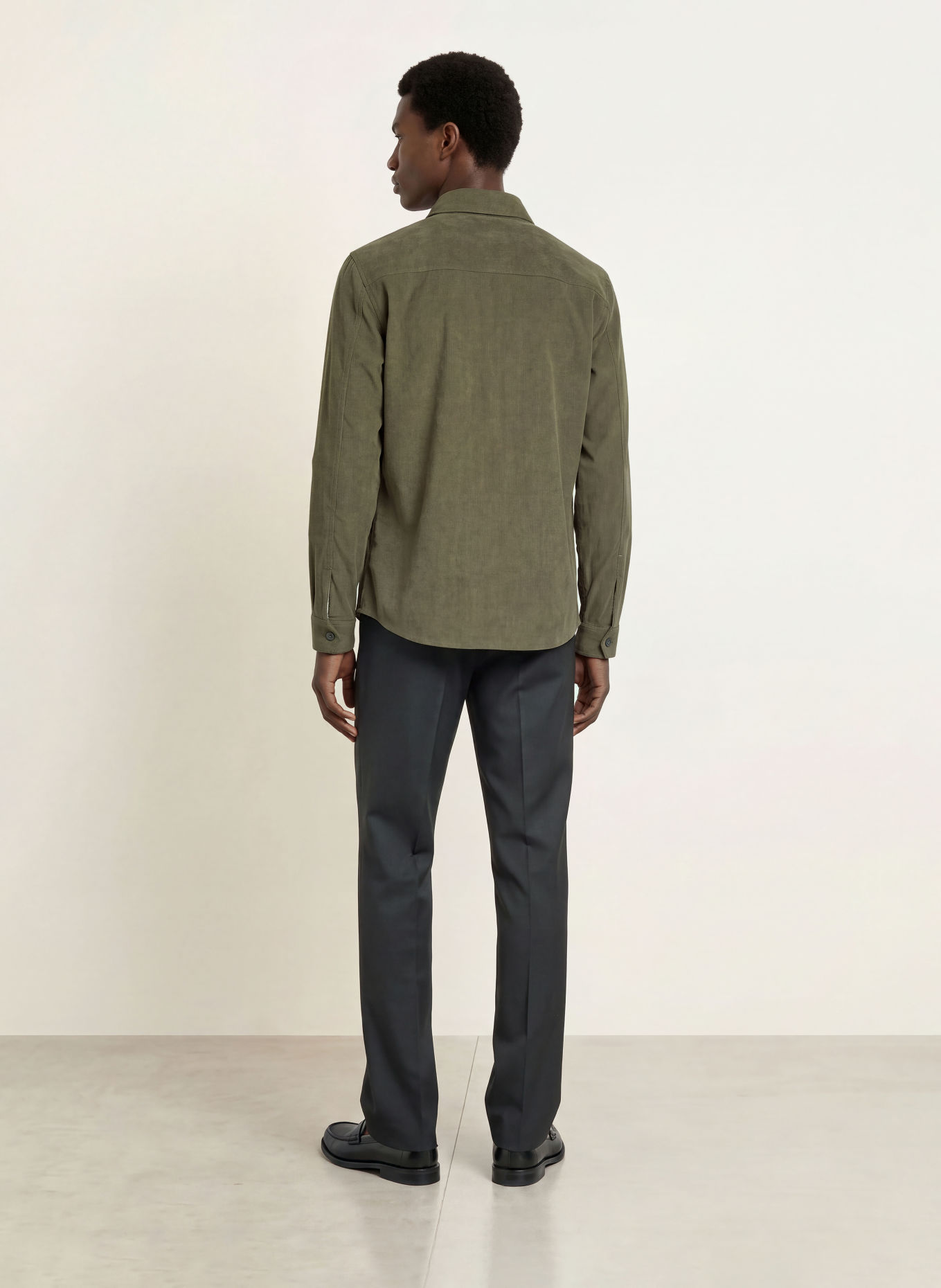 REISS Surchemise en velours côtelé TOWNIE: KAKI