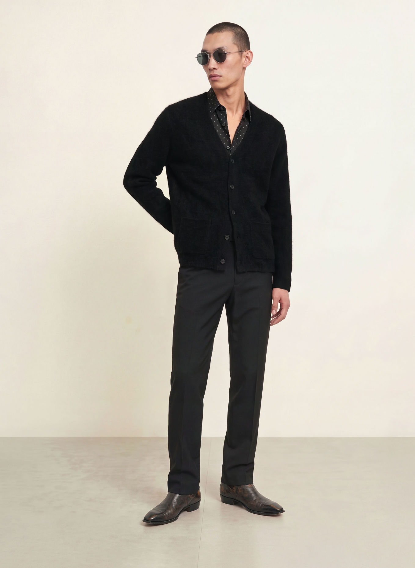 ALLSAINTS Strickjacke WULF: SCHWARZ