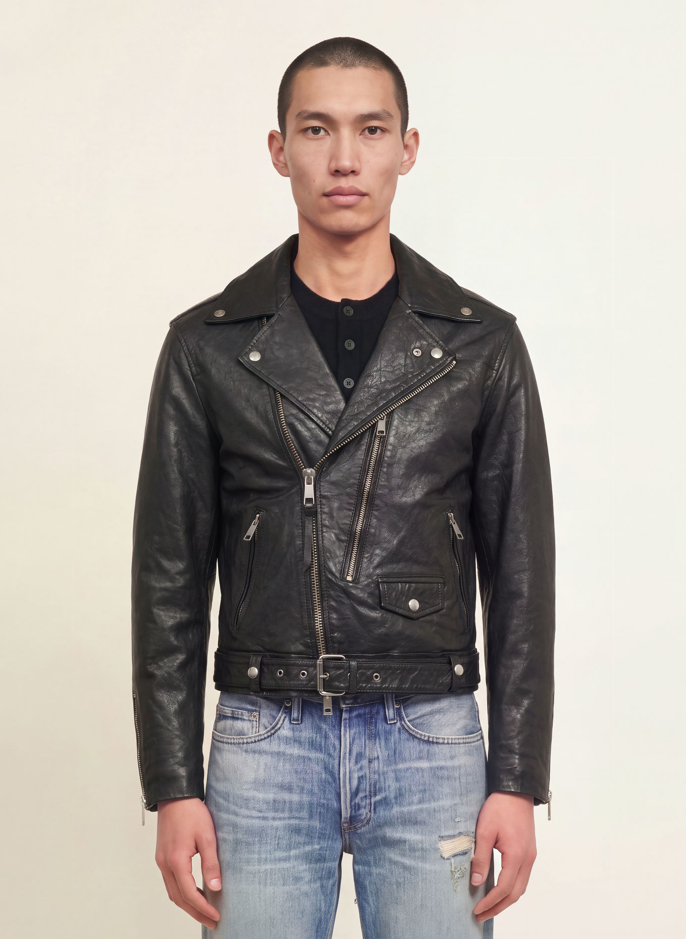 ALLSAINTS Leren jas NEO BIKER: ZWART