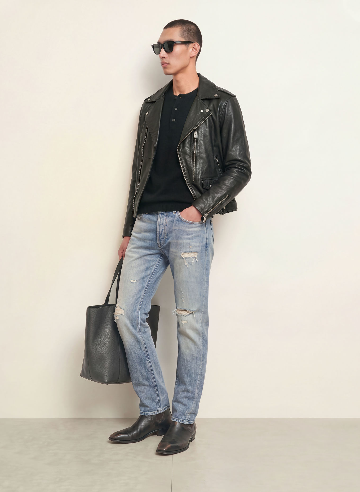 ALLSAINTS Leren jas NEO BIKER: ZWART