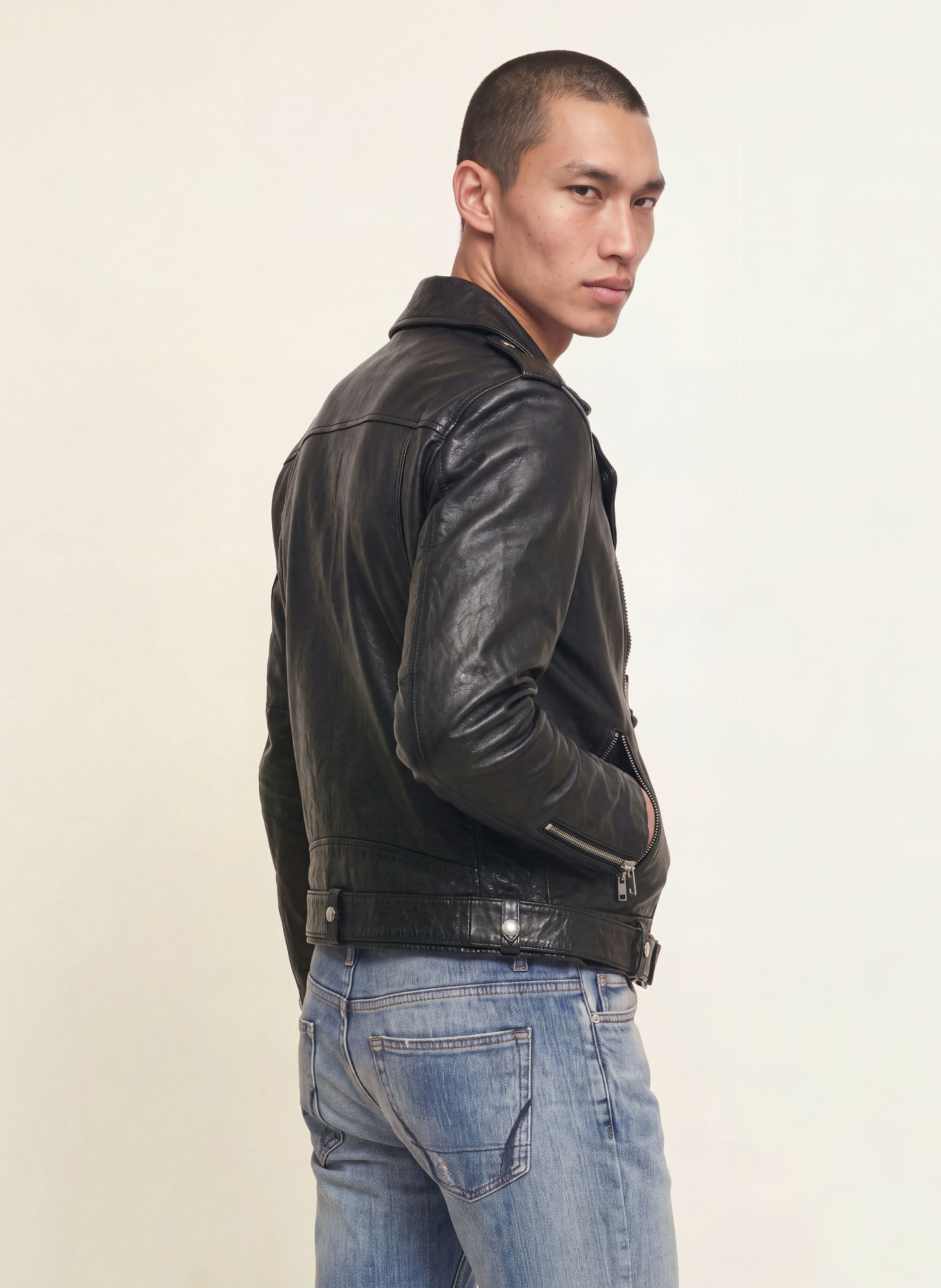 ALLSAINTS Leren jas NEO BIKER: ZWART
