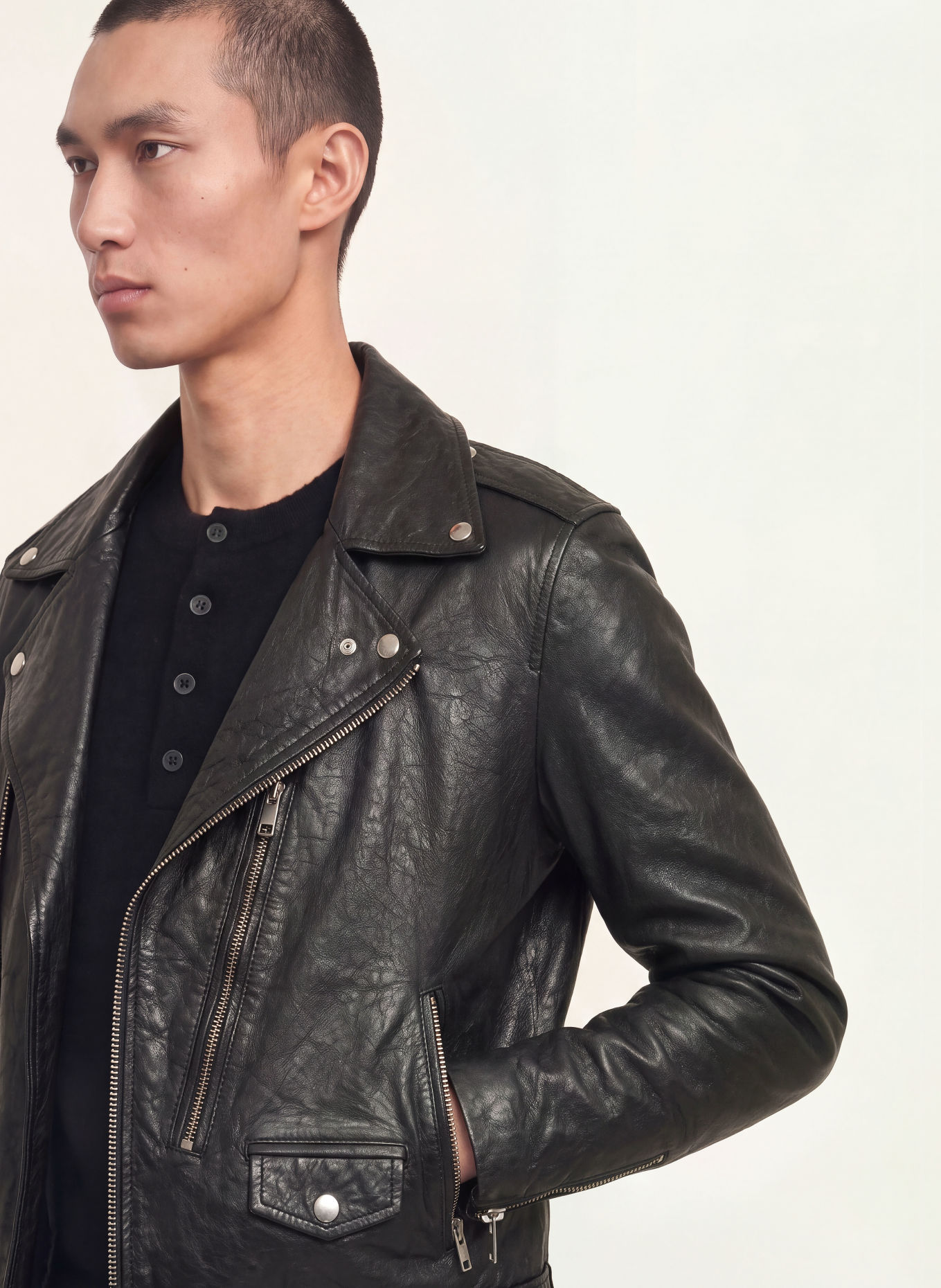 ALLSAINTS Leren jas NEO BIKER: ZWART