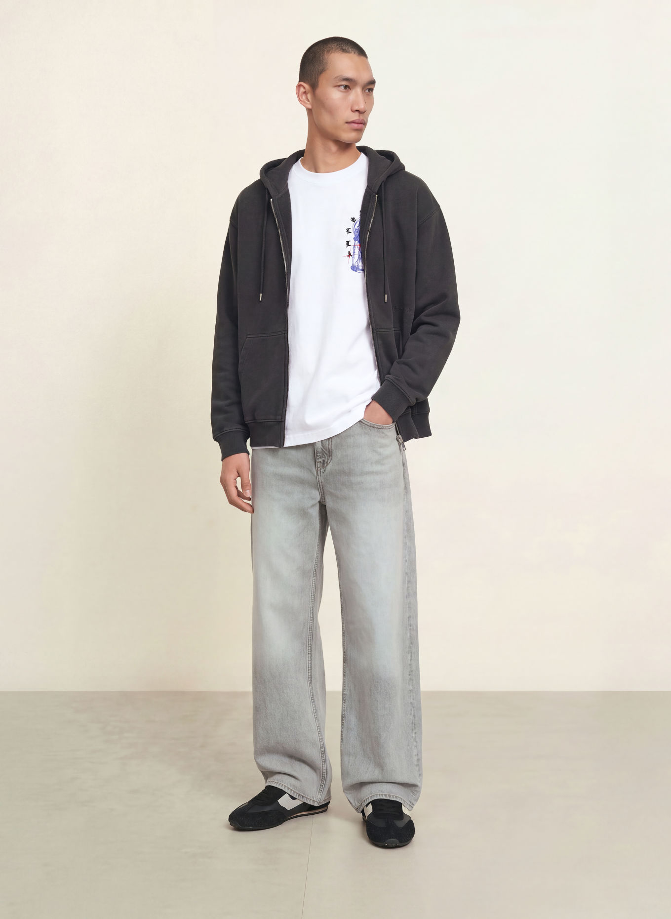 ALLSAINTS T-Shirt TIMER: WEISS / ROT / BLAU