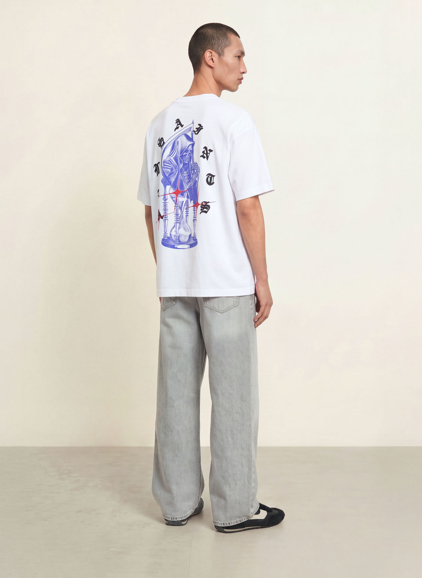 ALLSAINTS T-Shirt TIMER: WEISS / ROT / BLAU