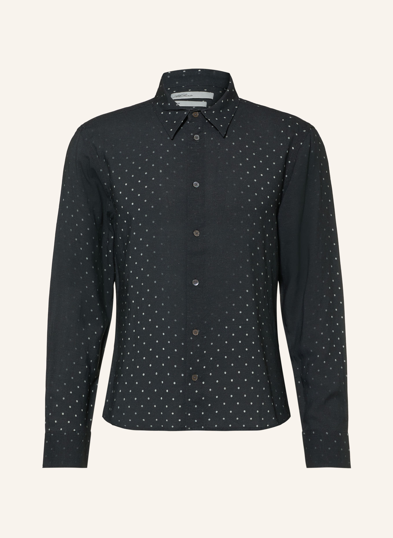 ALLSAINTS Overhemd Extra Slim Fit: ZWART / LICHTGRIJS