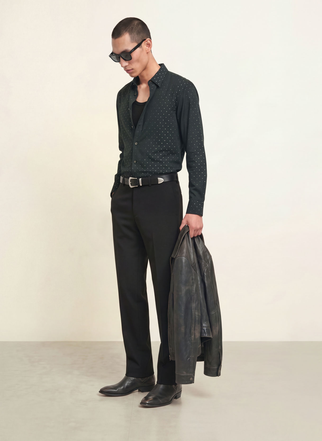 ALLSAINTS Overhemd Extra Slim Fit: ZWART / LICHTGRIJS