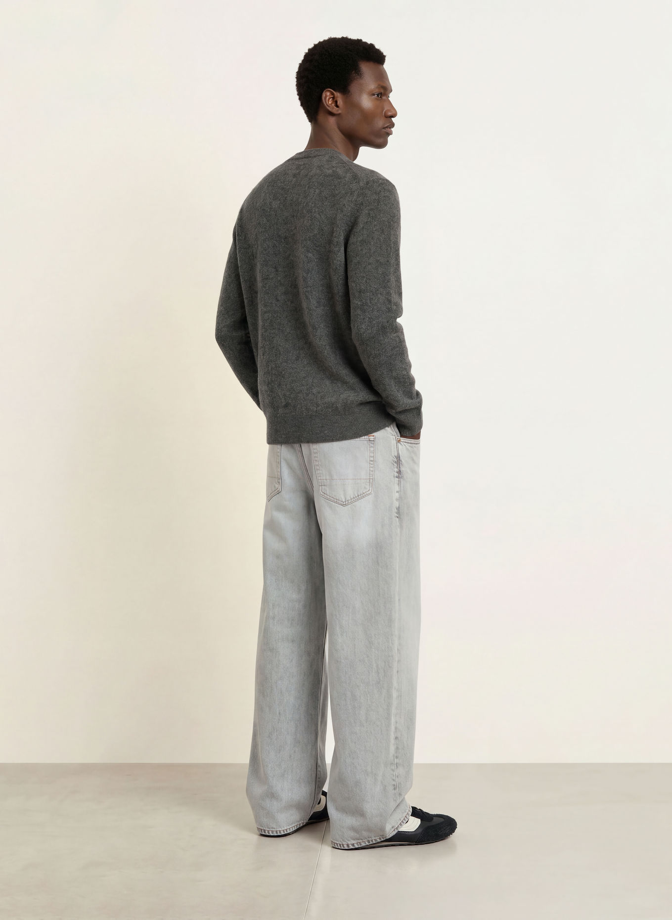 ALLSAINTS WULF CREW Sweater: DARK GRAY