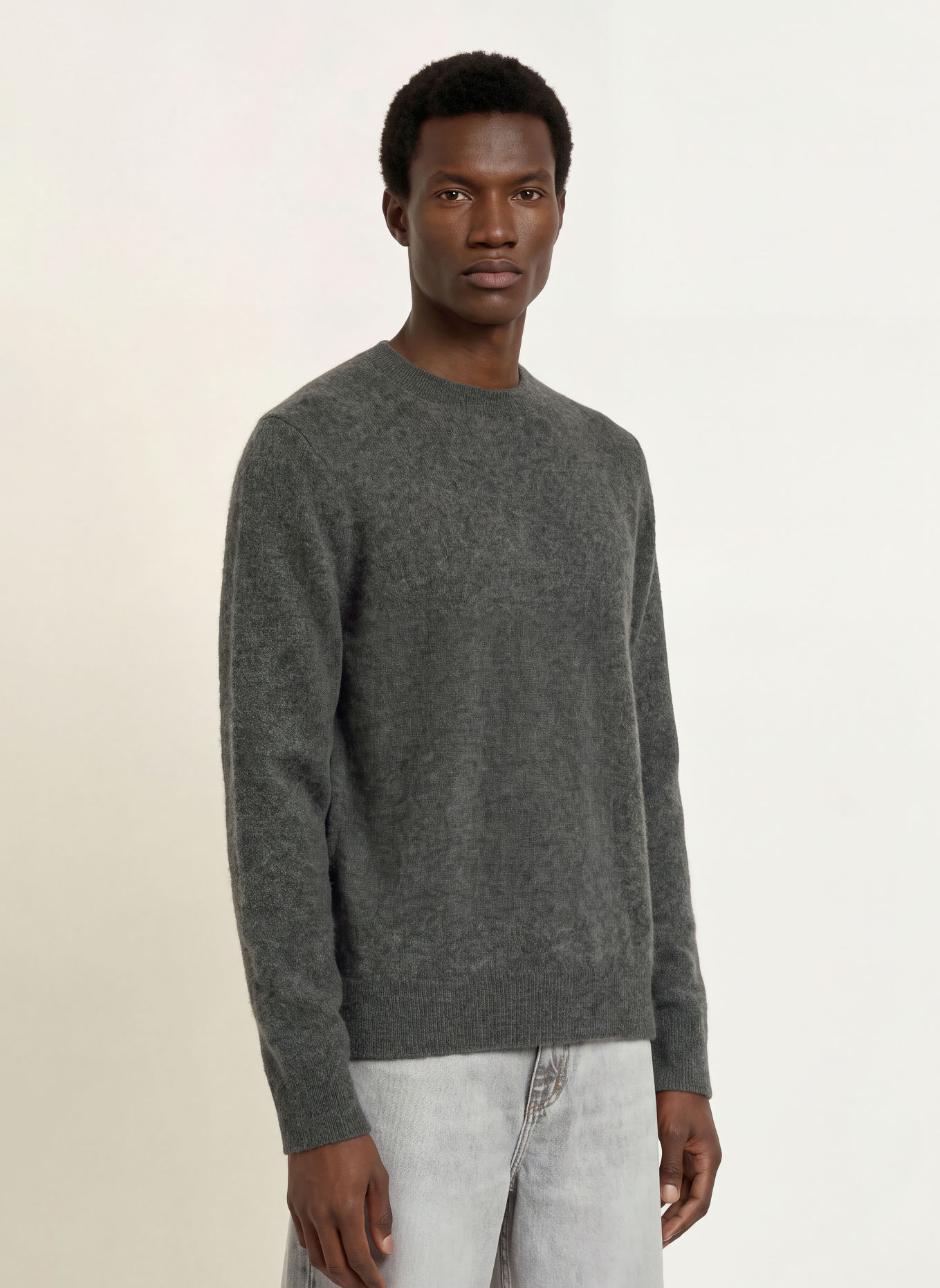 ALLSAINTS WULF CREW Sweater: DARK GRAY
