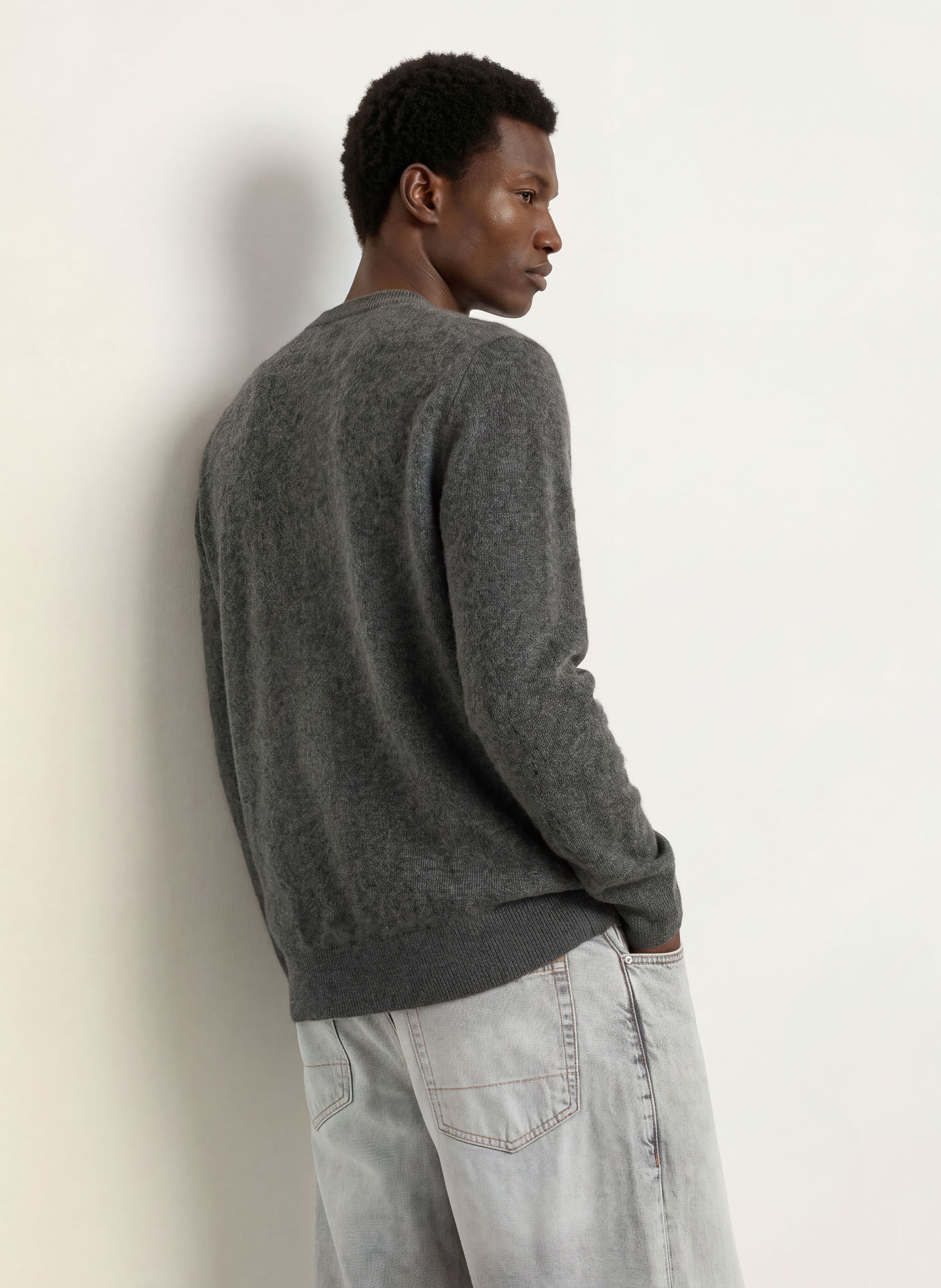 ALLSAINTS WULF CREW Sweater: DARK GRAY