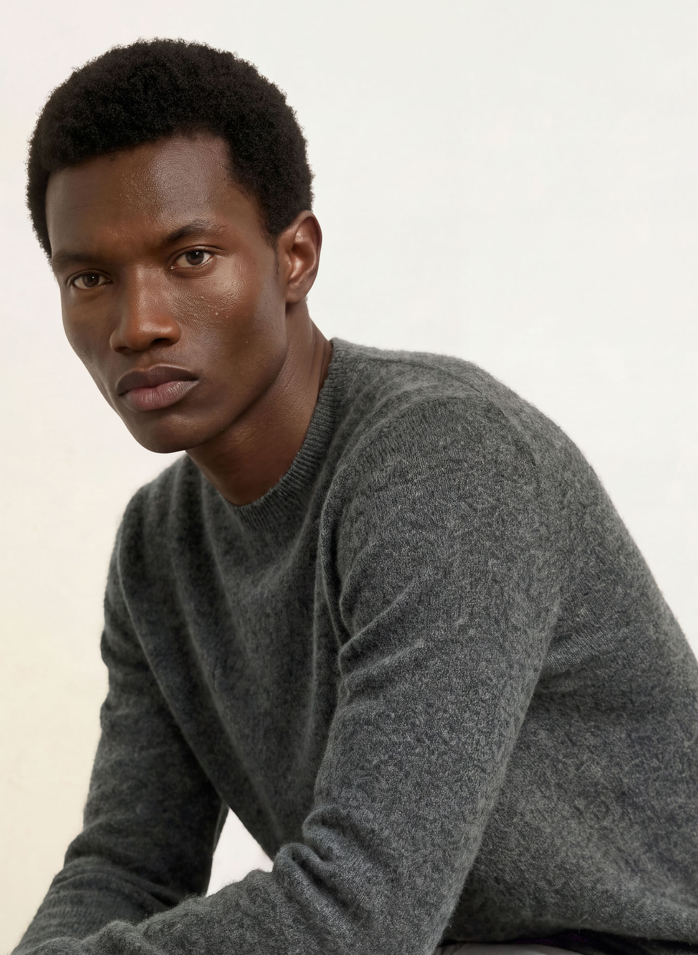 ALLSAINTS WULF CREW Sweater: DARK GRAY