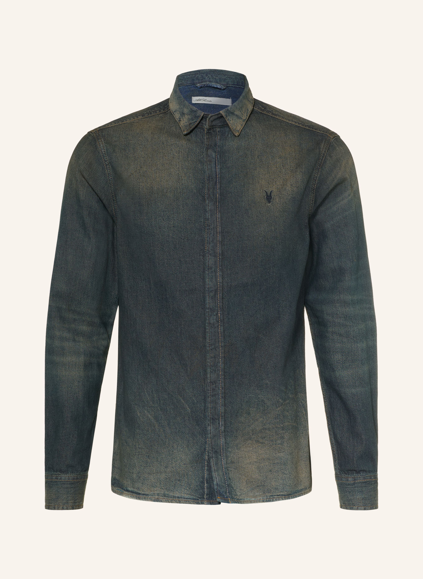 ALLSAINTS Jeanshemd GLEASON Extra Slim Fit: DONKERGRIJS