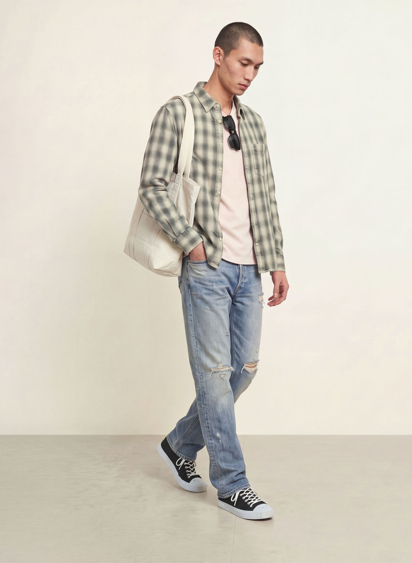 ALLSAINTS Hemd BOWER Extra Slim Fit: GRAU / HELLGRAU