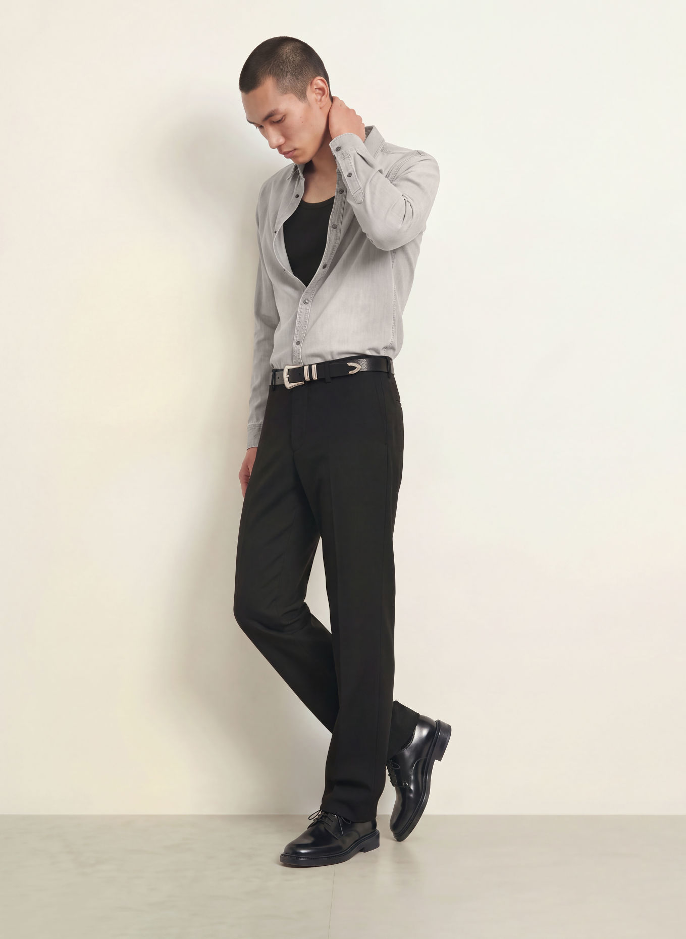 ALLSAINTS Jeanshemd GLEASON Extra Slim Fit: LICHTGRIJS