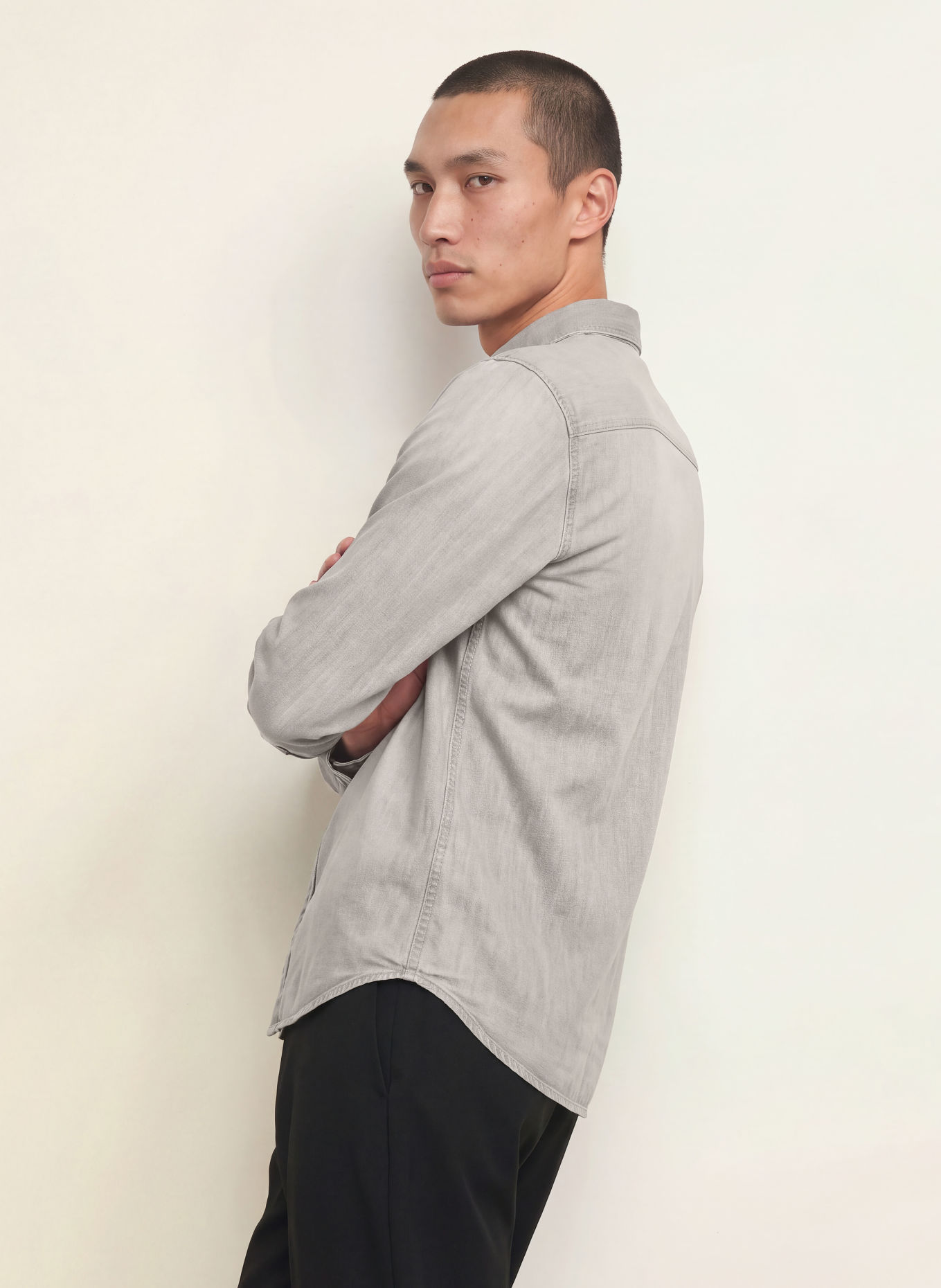 ALLSAINTS Jeanshemd GLEASON Extra Slim Fit: LICHTGRIJS