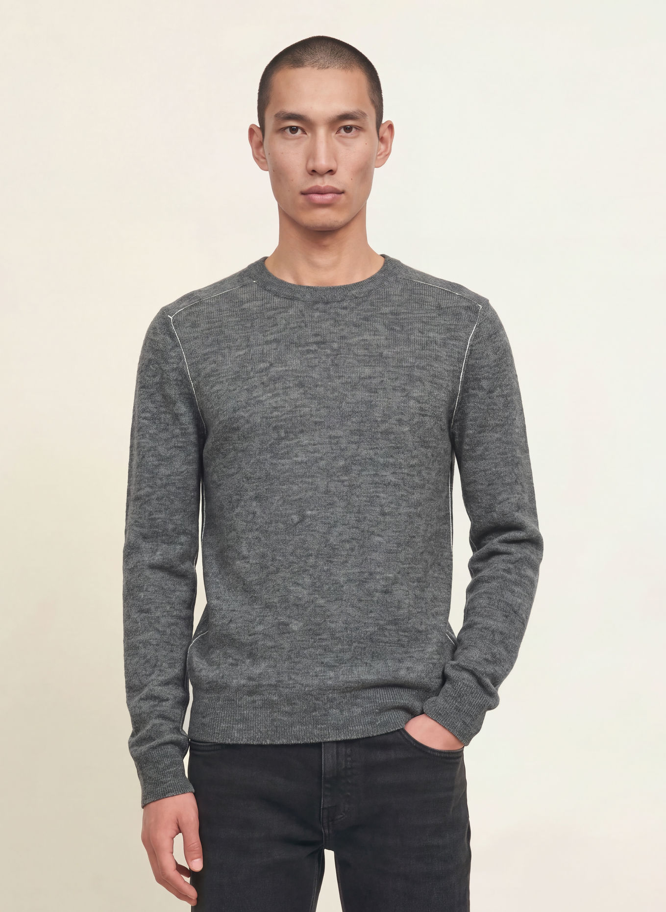 ALLSAINTS Pullover SOREN mit Alpaka: GRAU