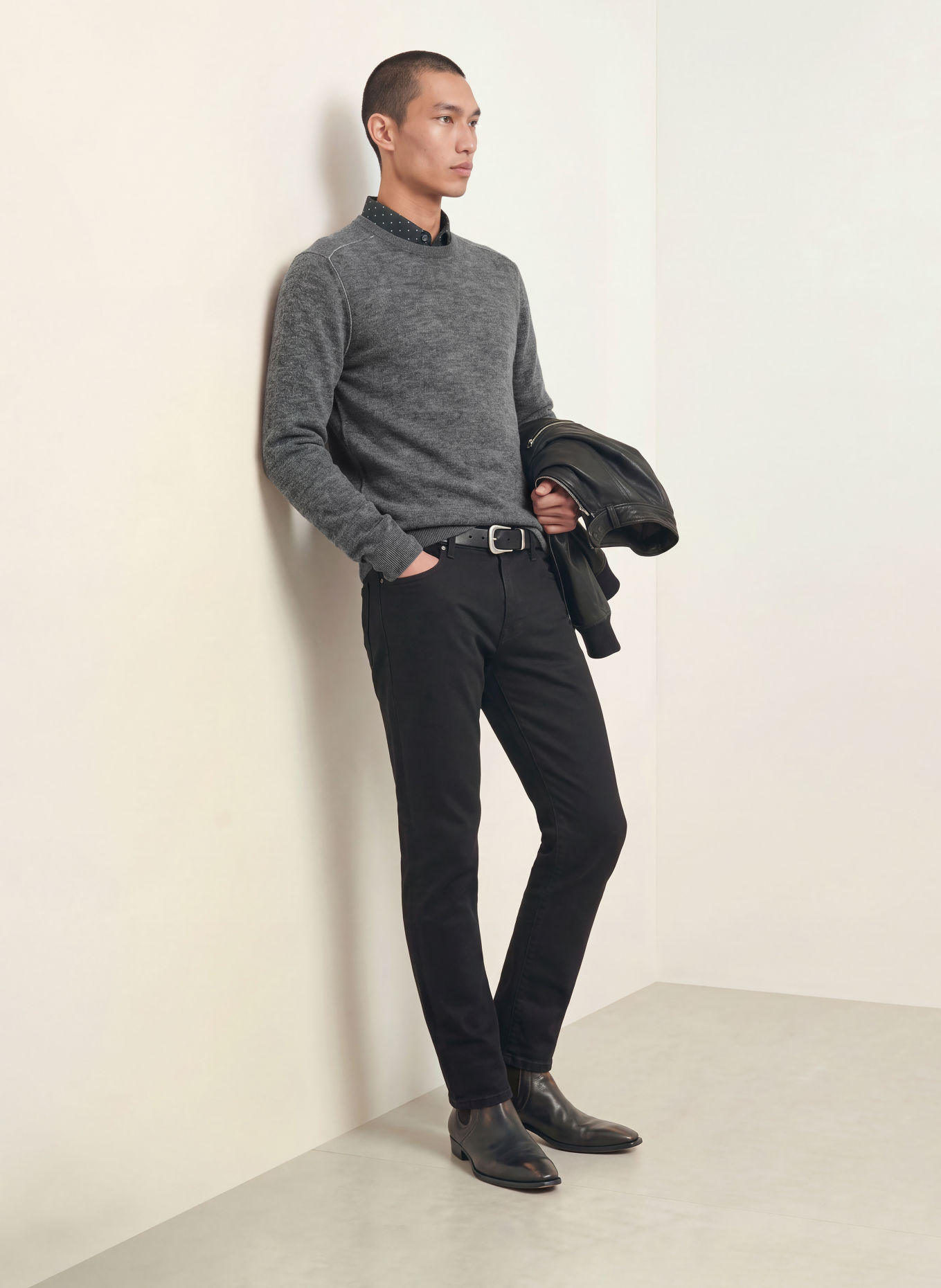 ALLSAINTS Pullover SOREN mit Alpaka: GRAU