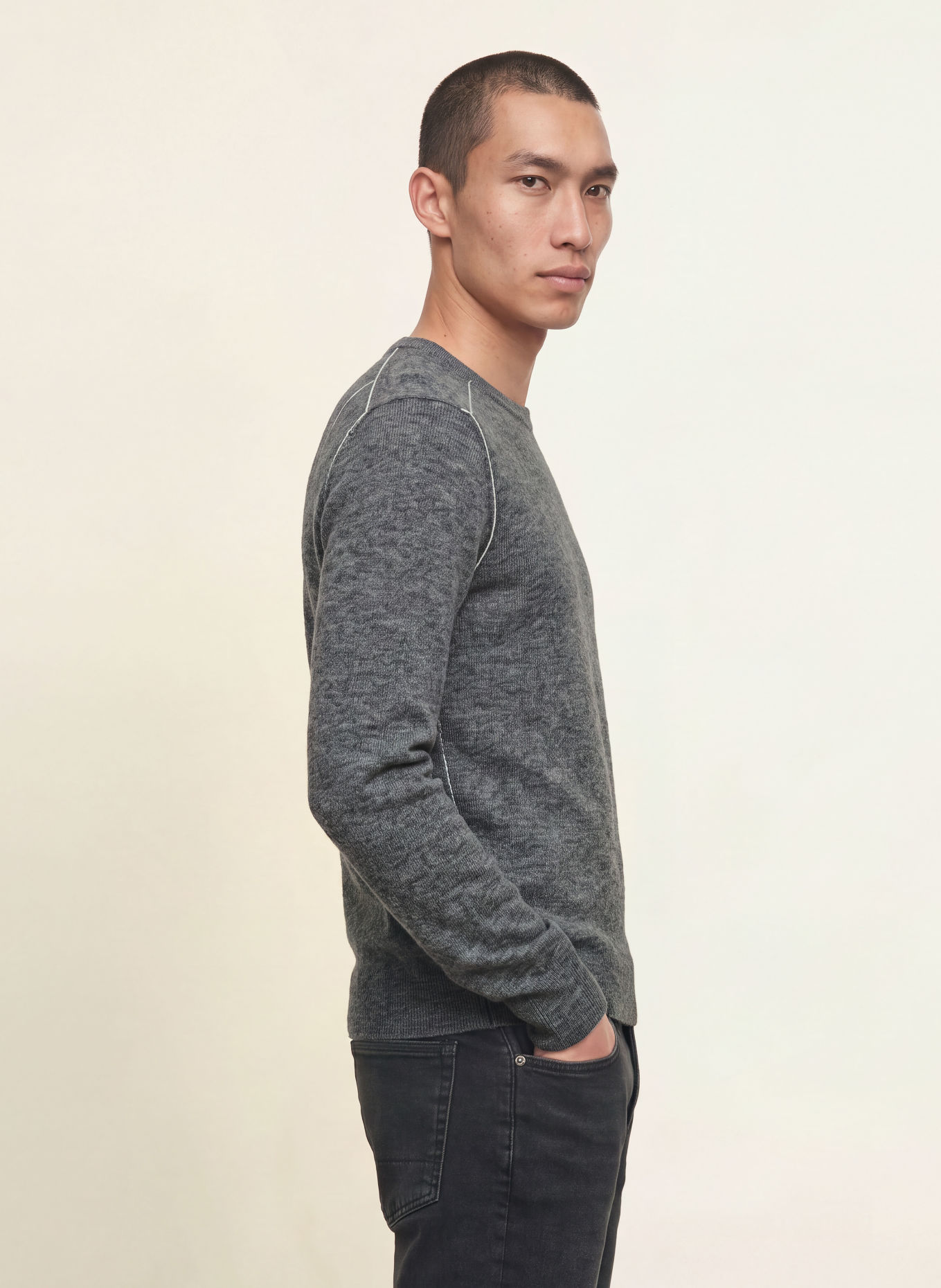 ALLSAINTS Pullover SOREN mit Alpaka: GRAU