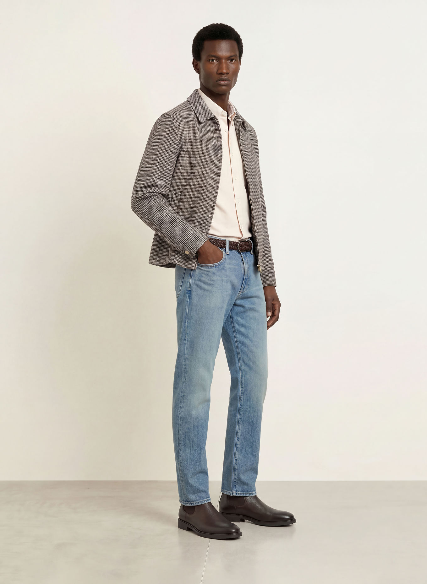 REISS Overjacket PETROV: HELLBRAUN / TAUPE / DUNKELGRAU