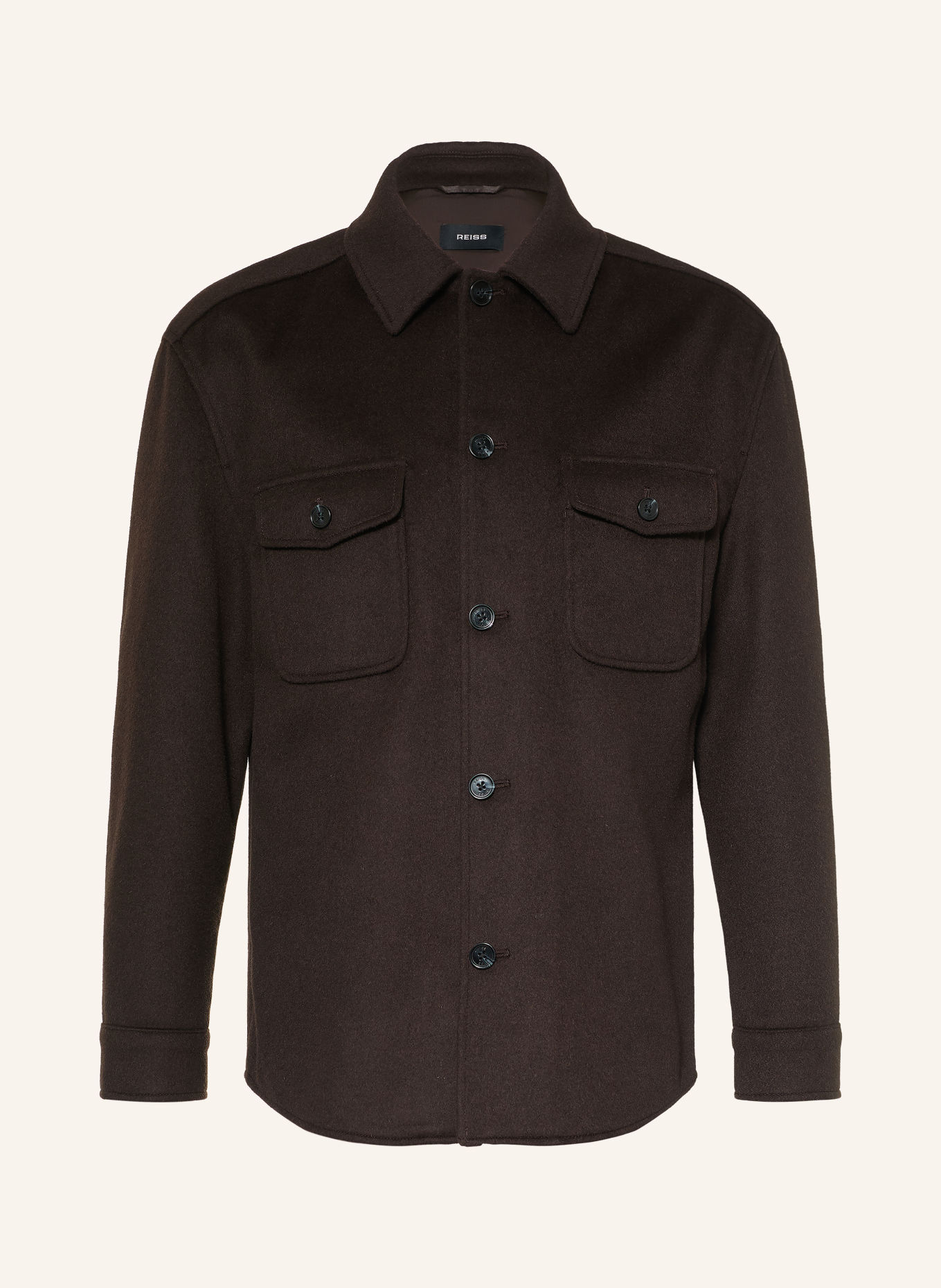 REISS LIAM Overshirt: DARK BROWN