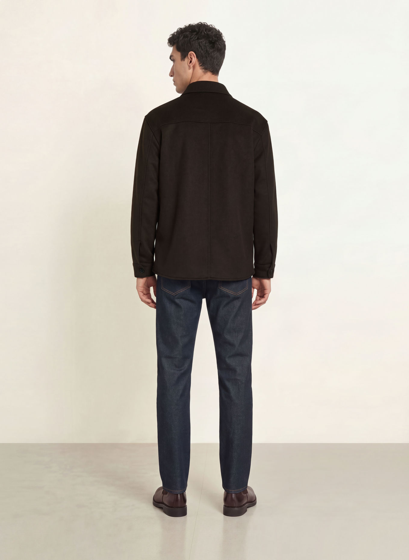 REISS LIAM Overshirt: DARK BROWN