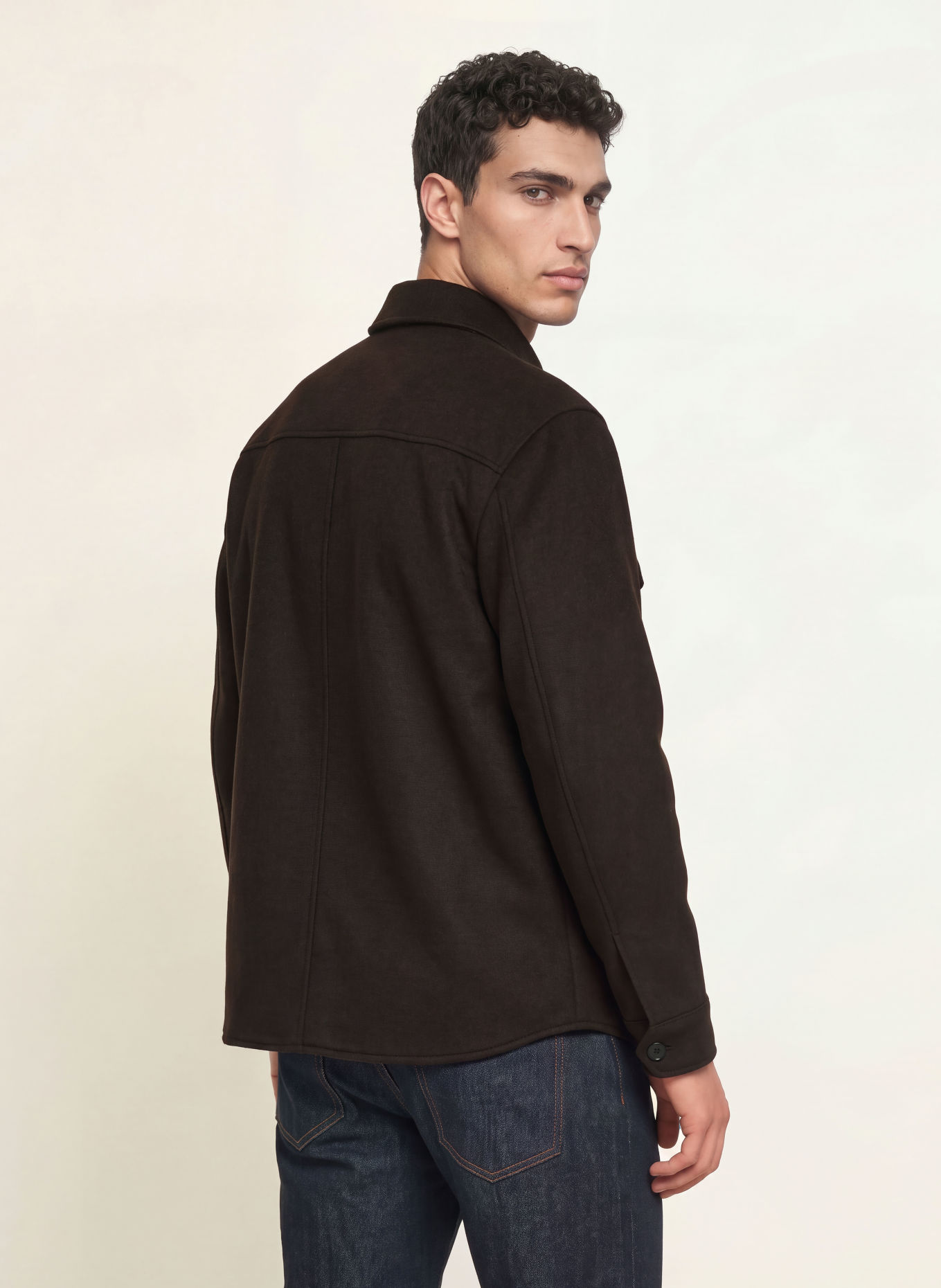 REISS LIAM Overshirt: DARK BROWN