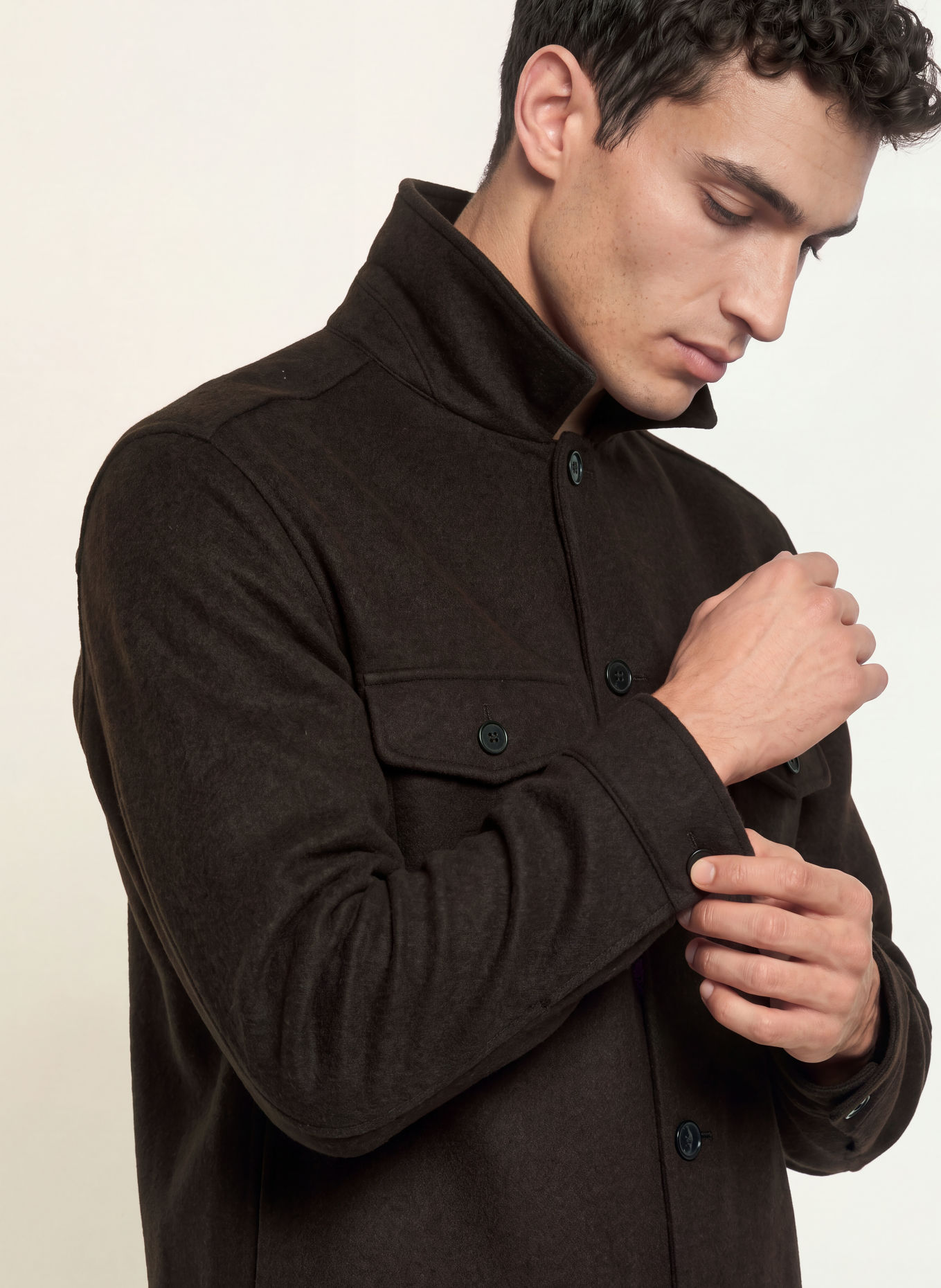 REISS LIAM Overshirt: DARK BROWN