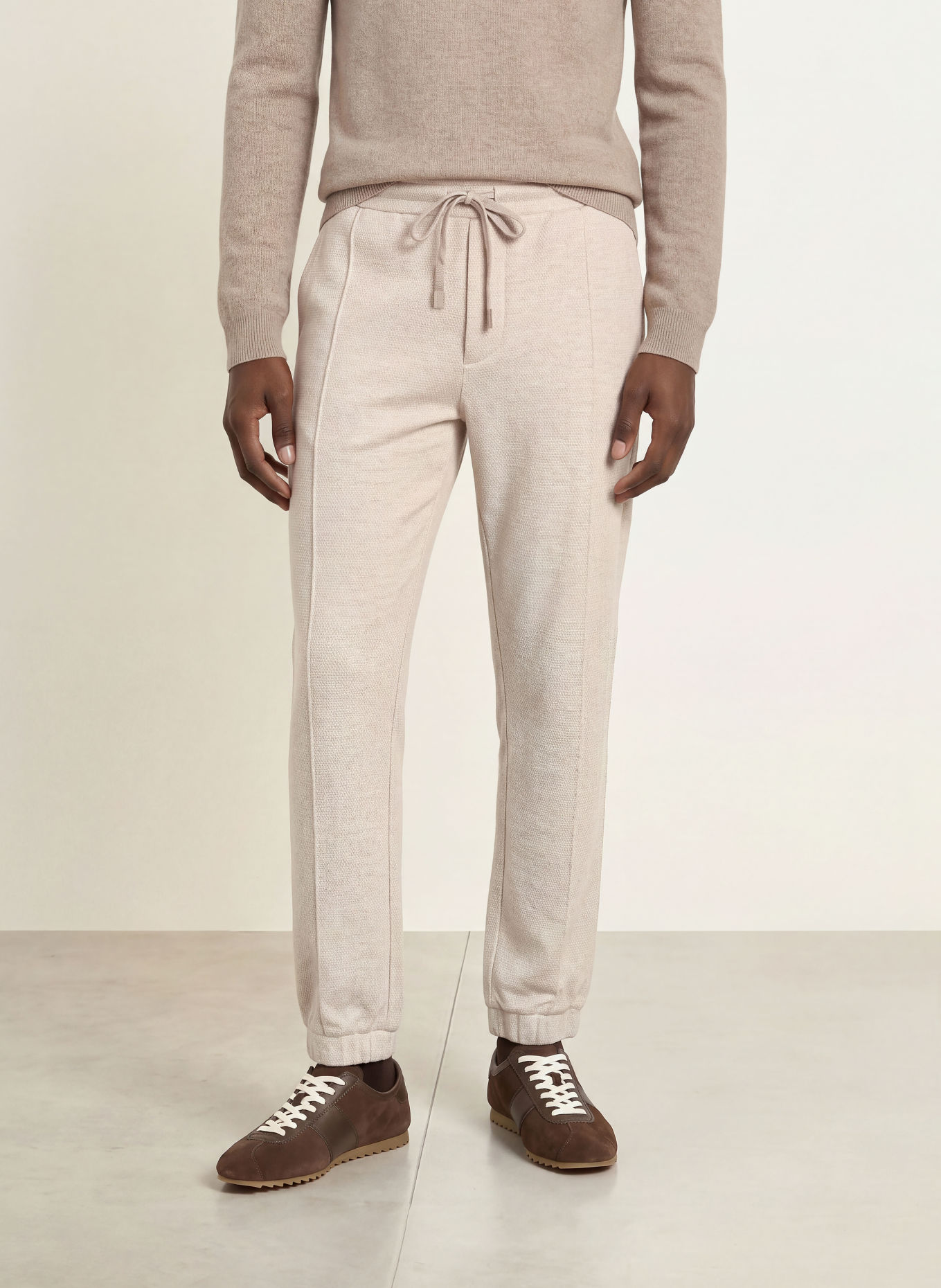 REISS Pantalon en molleton GRIS: BEIGE