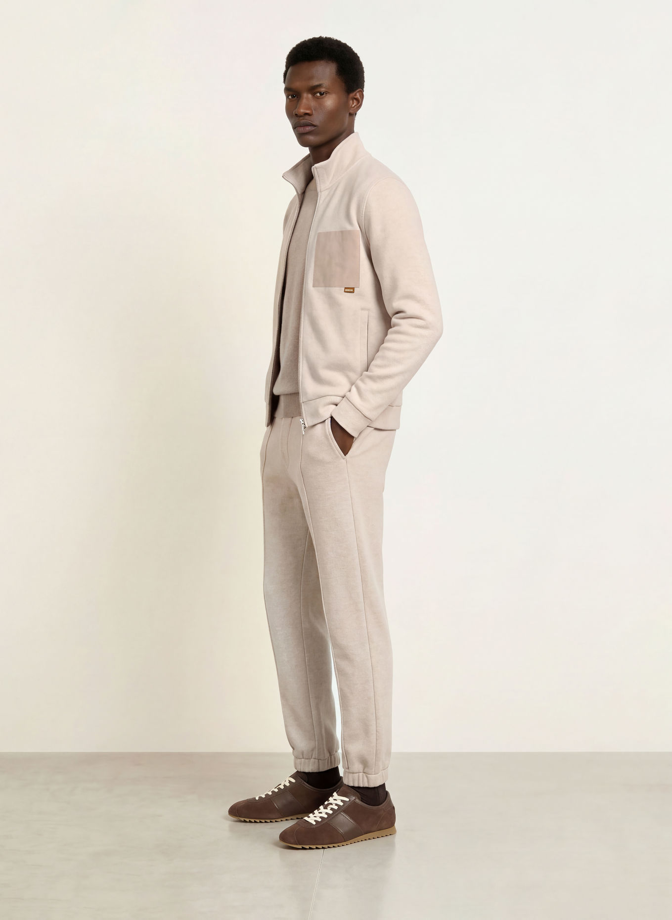 REISS Pantalon en molleton GRIS: BEIGE