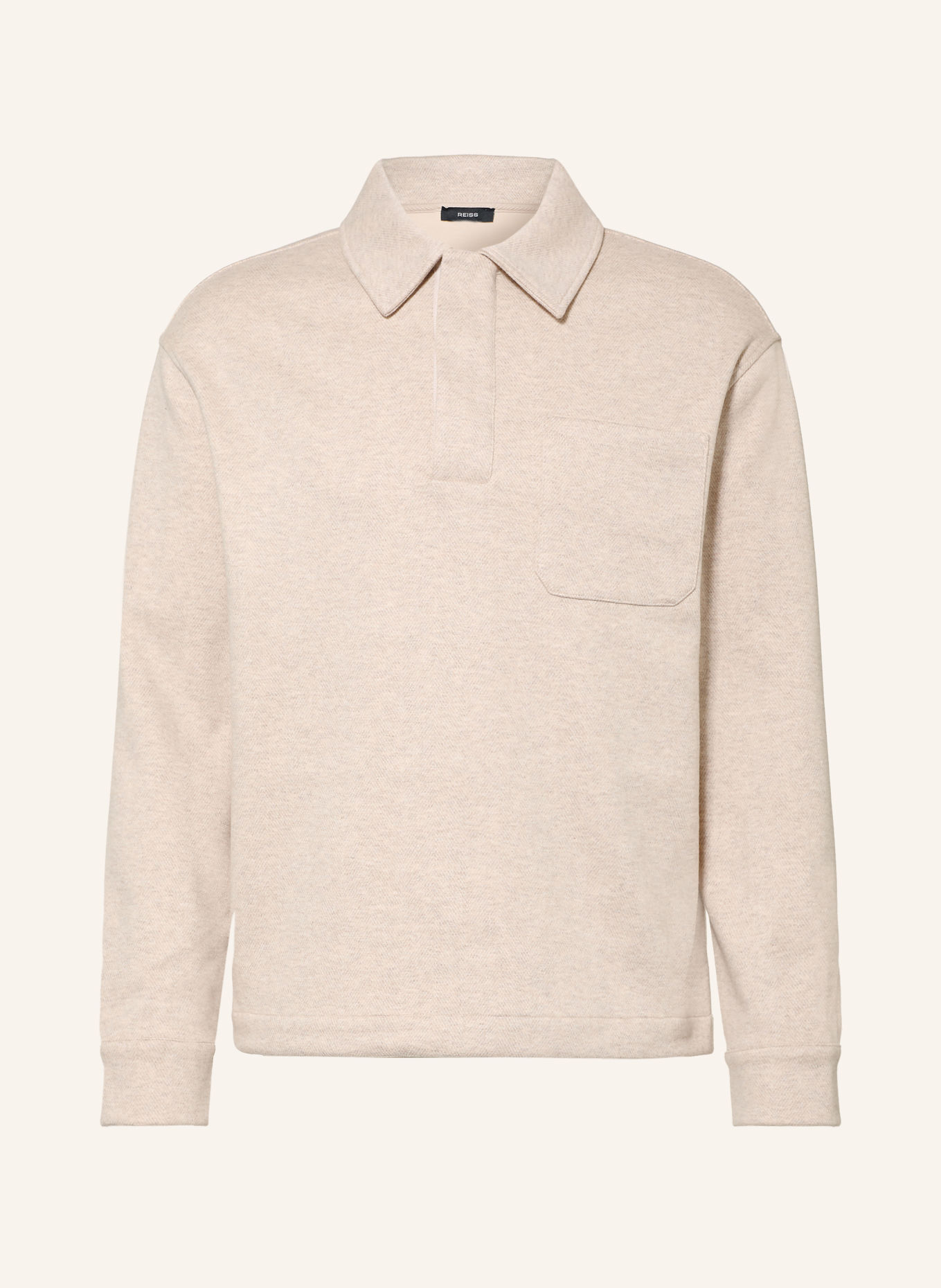 REISS Sweat-Poloshirt GRAY: HELLGRAU