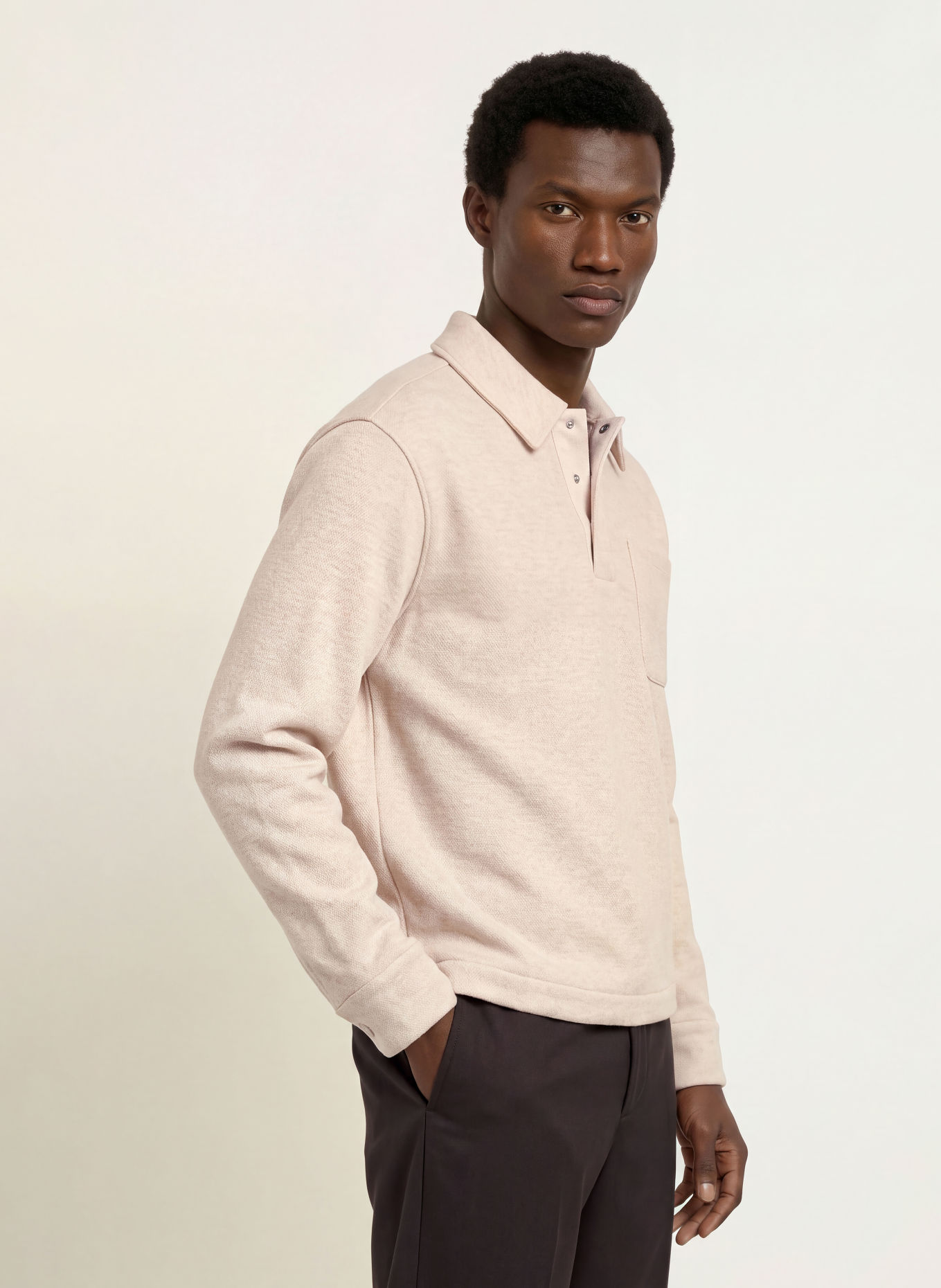 REISS Sweat-Poloshirt GRAY: HELLGRAU