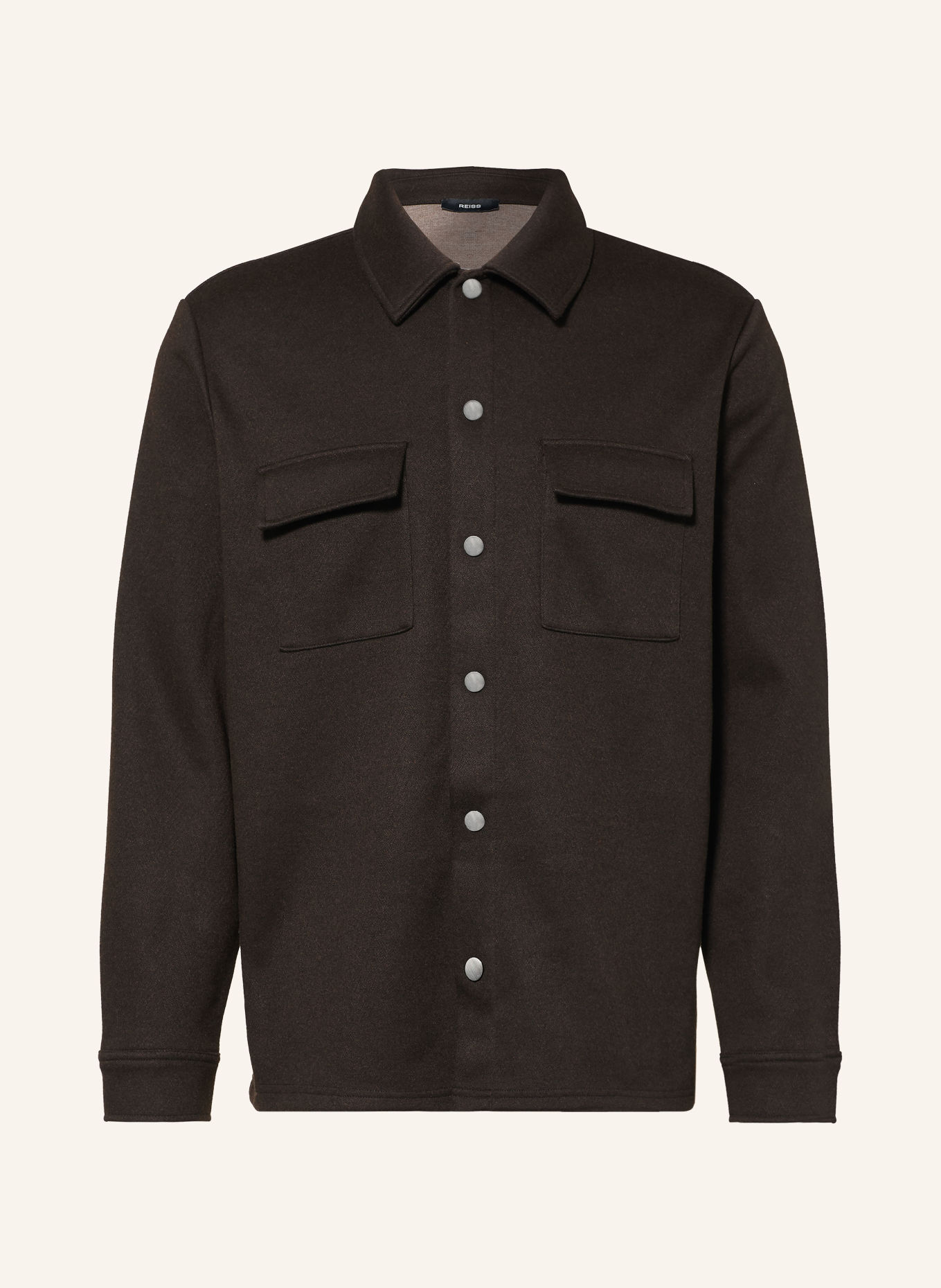 REISS Overshirt STELLAN: DUNKELBRAUN