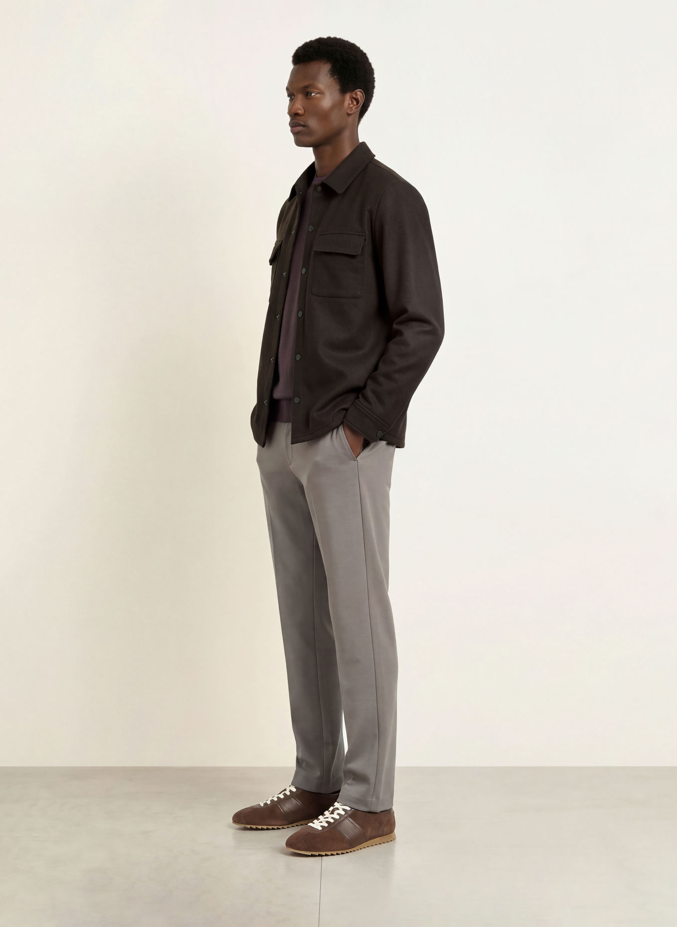 REISS Overshirt STELLAN: DUNKELBRAUN