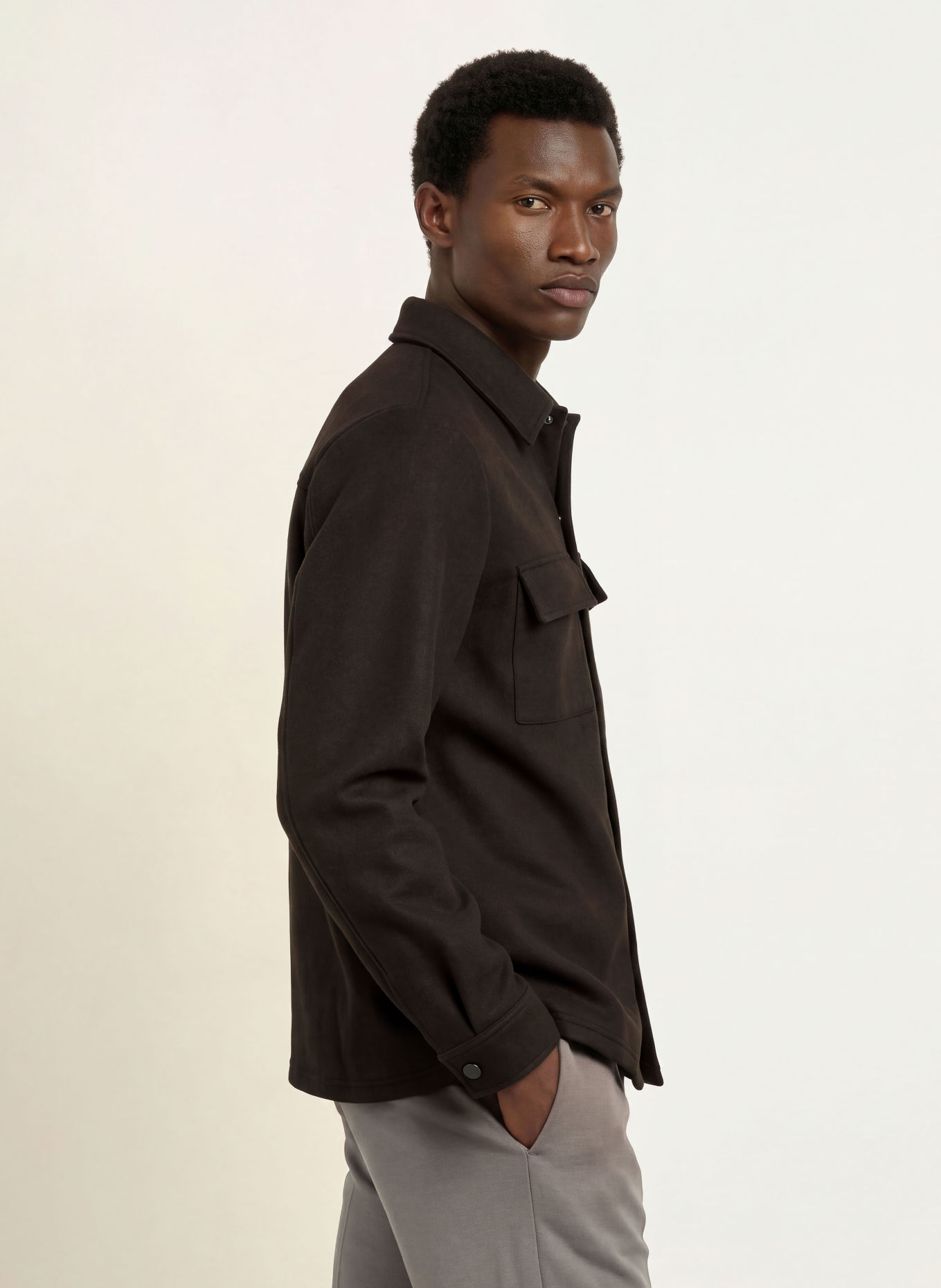 REISS Overshirt STELLAN: DUNKELBRAUN